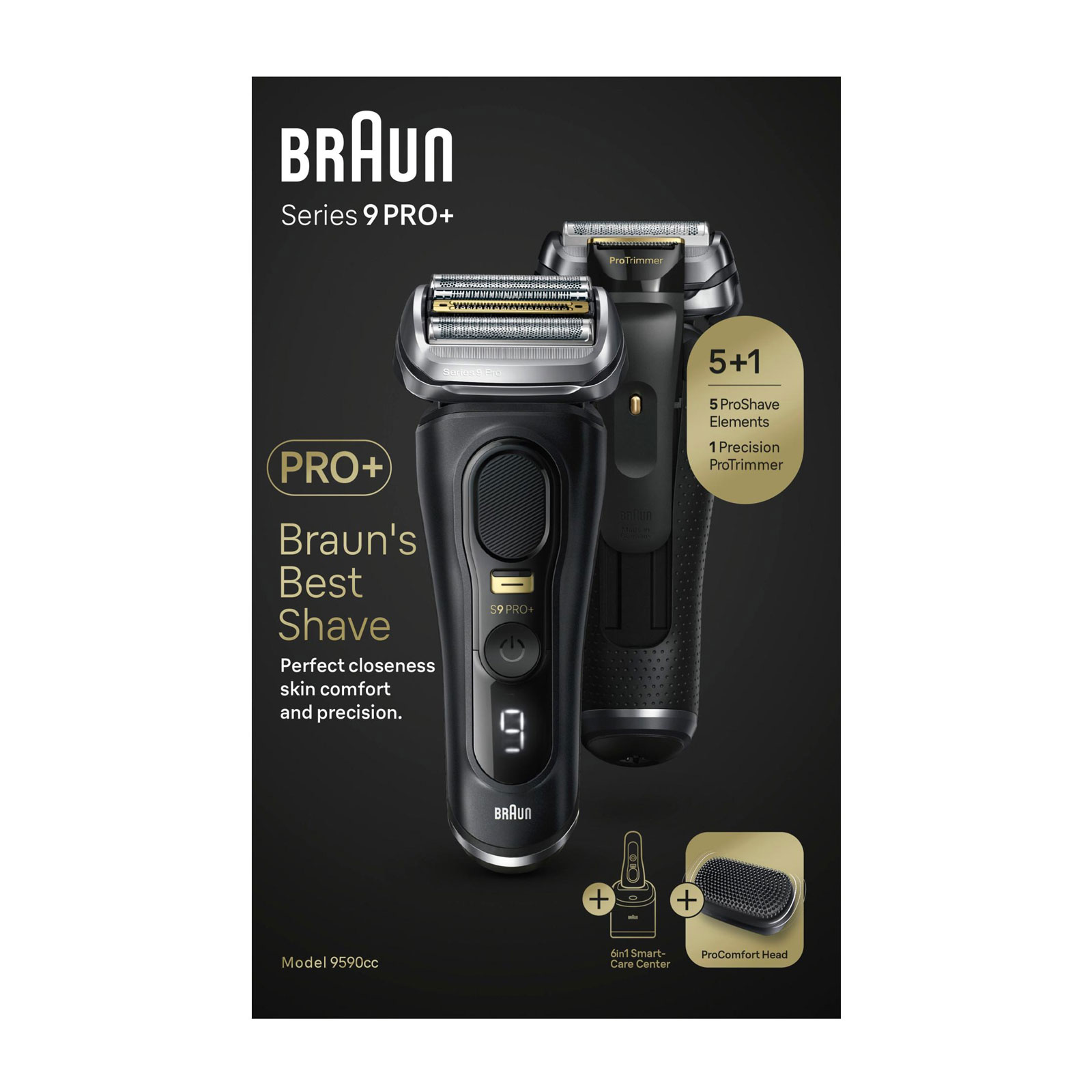 BRAUN Herrenrasierer Series 9 Pro+ 9590cc ProComfort Aufsatz