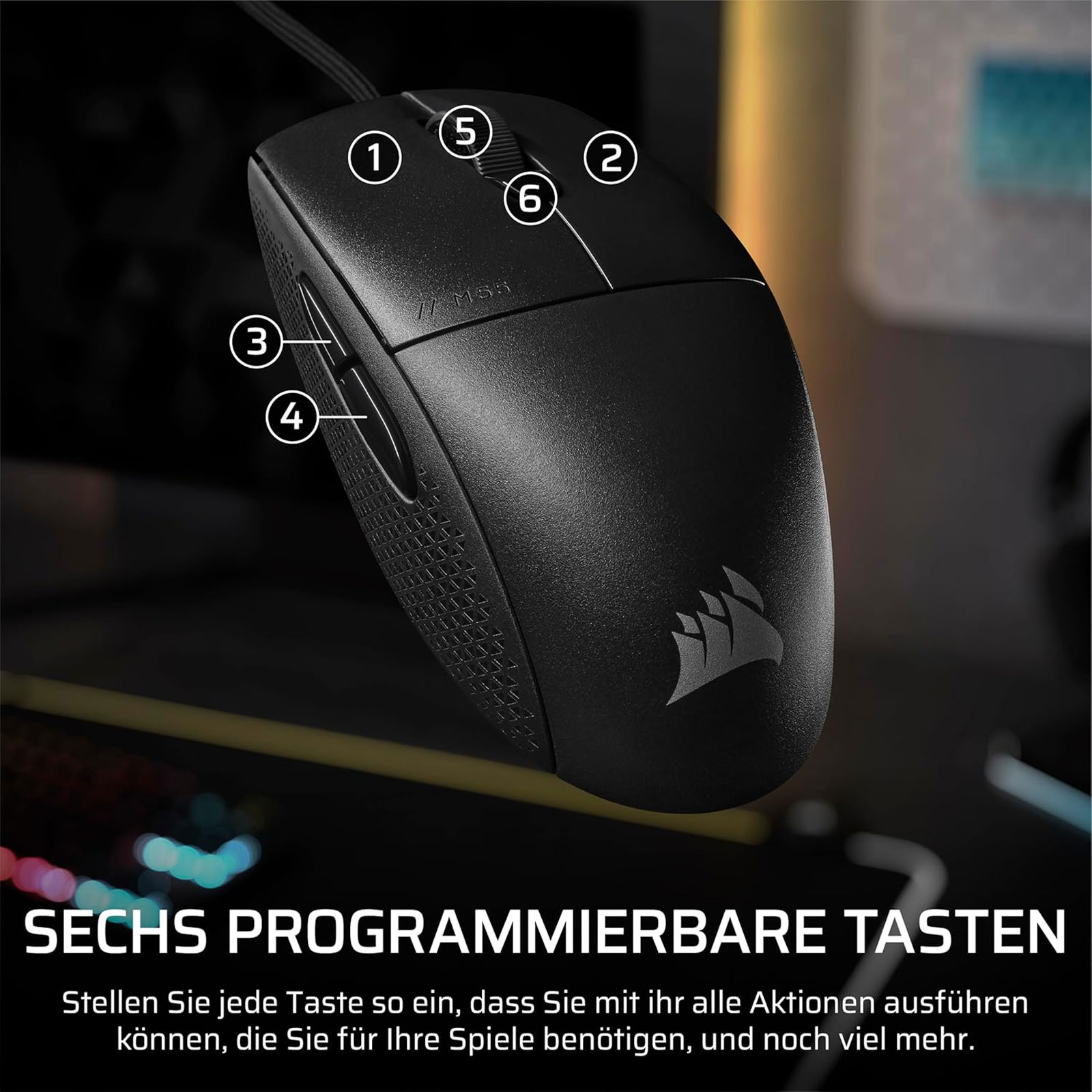 Corsair M55 Leichte FPS-Gaming-Maus mit Kabel