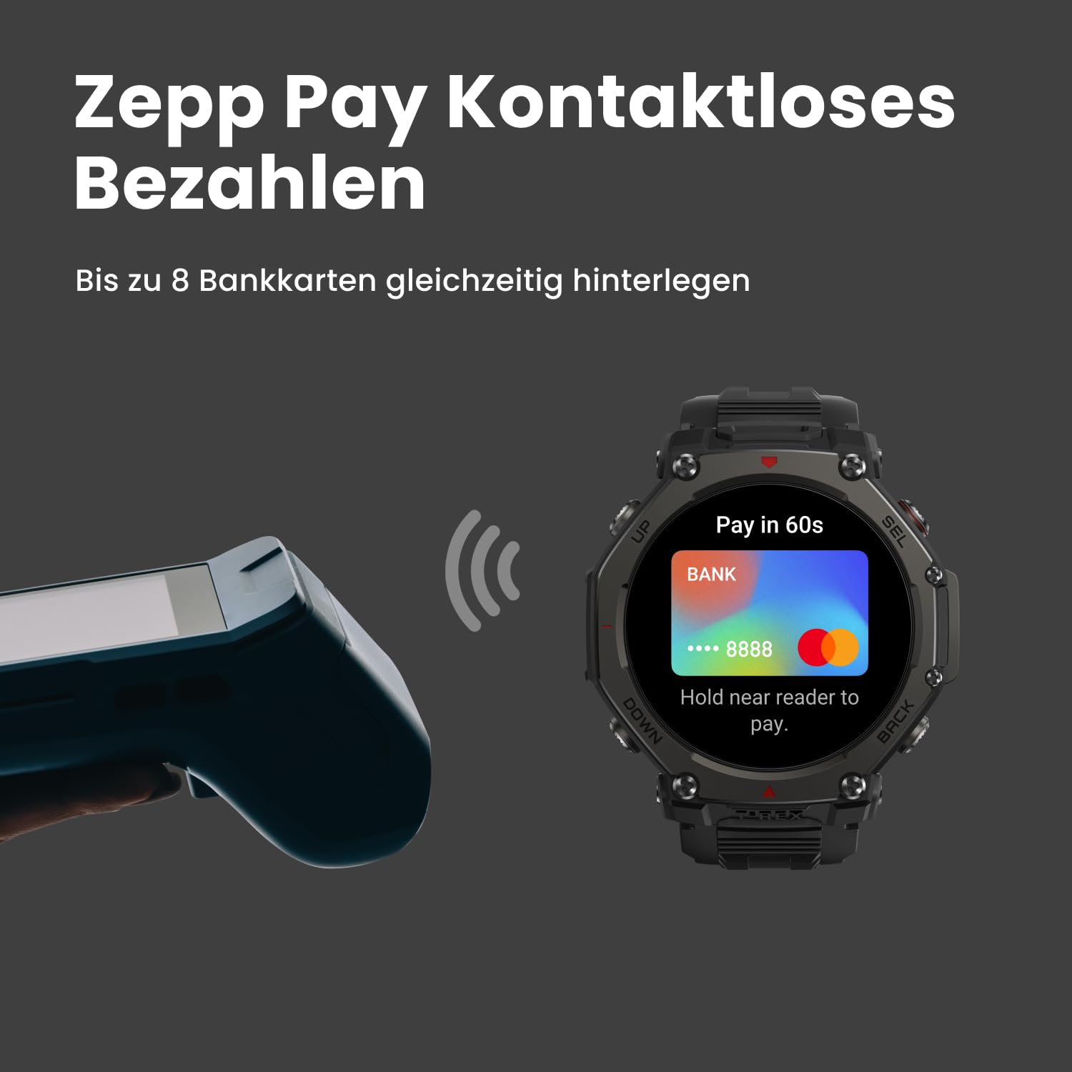 Amazfit T-Rex 3 Pro Outdoor Smartwatch 48mm Saphir-AMOLED-Display, Titan-Lünette