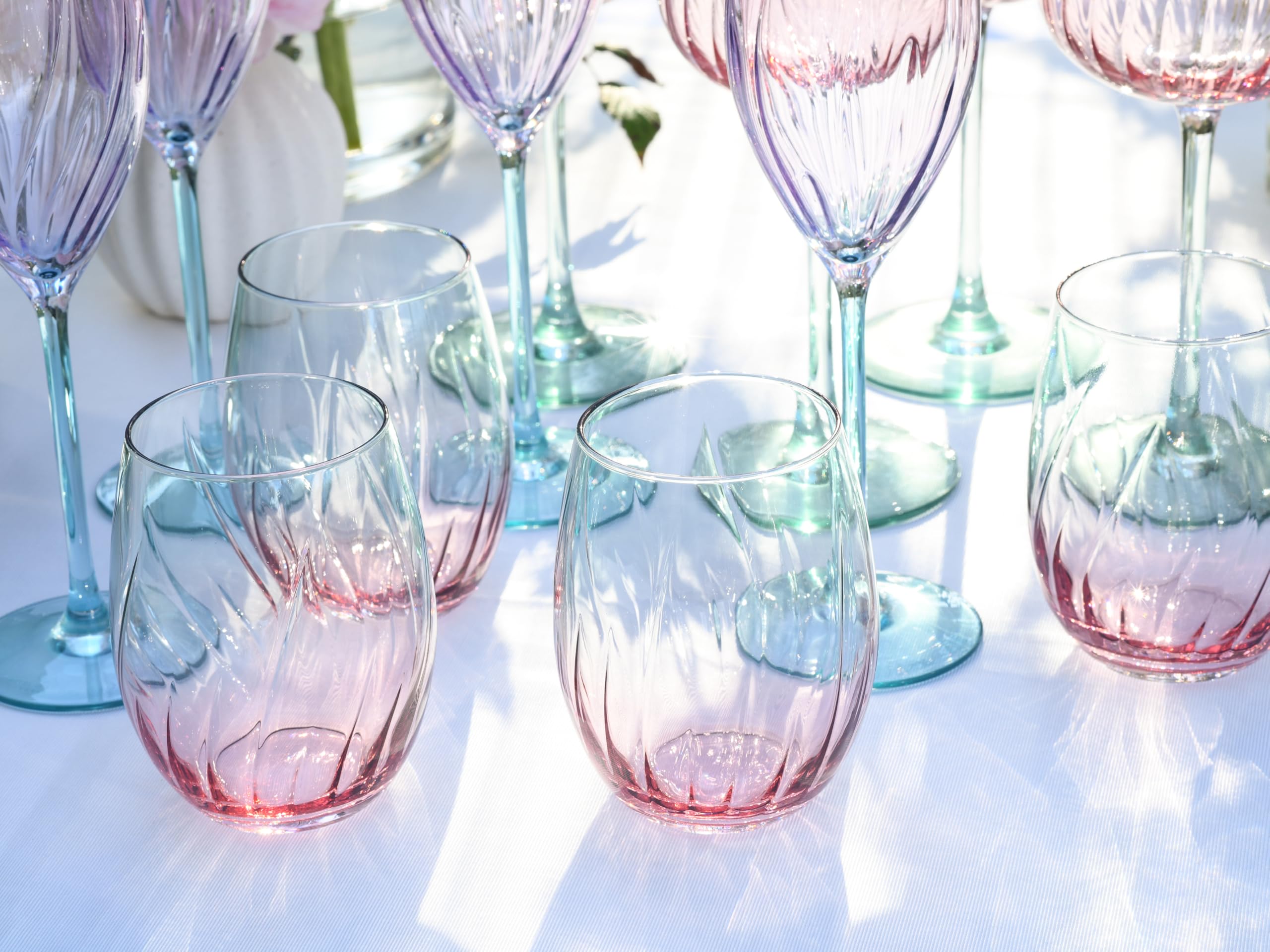 CreaTable, 24588, Serie Swirly Spring, 4-teiliges Geschirrset für 4 Personen