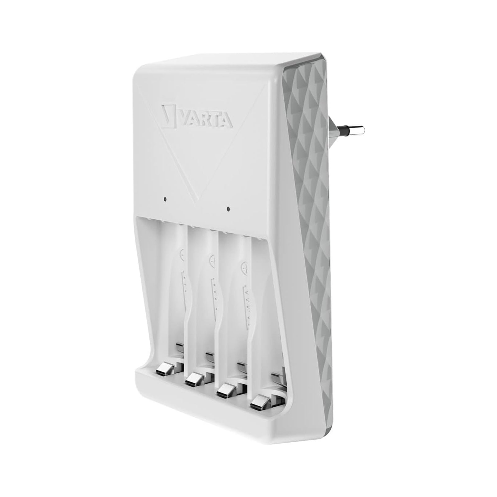 VARTA Ladegerät Plug Charger 4x AA 56706 2100mAh (4,5 h Ladezeit, lädt 2 oder 4 AA oder AAA Akkus, Ladeanzeige, 4x Recharge Accu Power AA 2100 mAh)