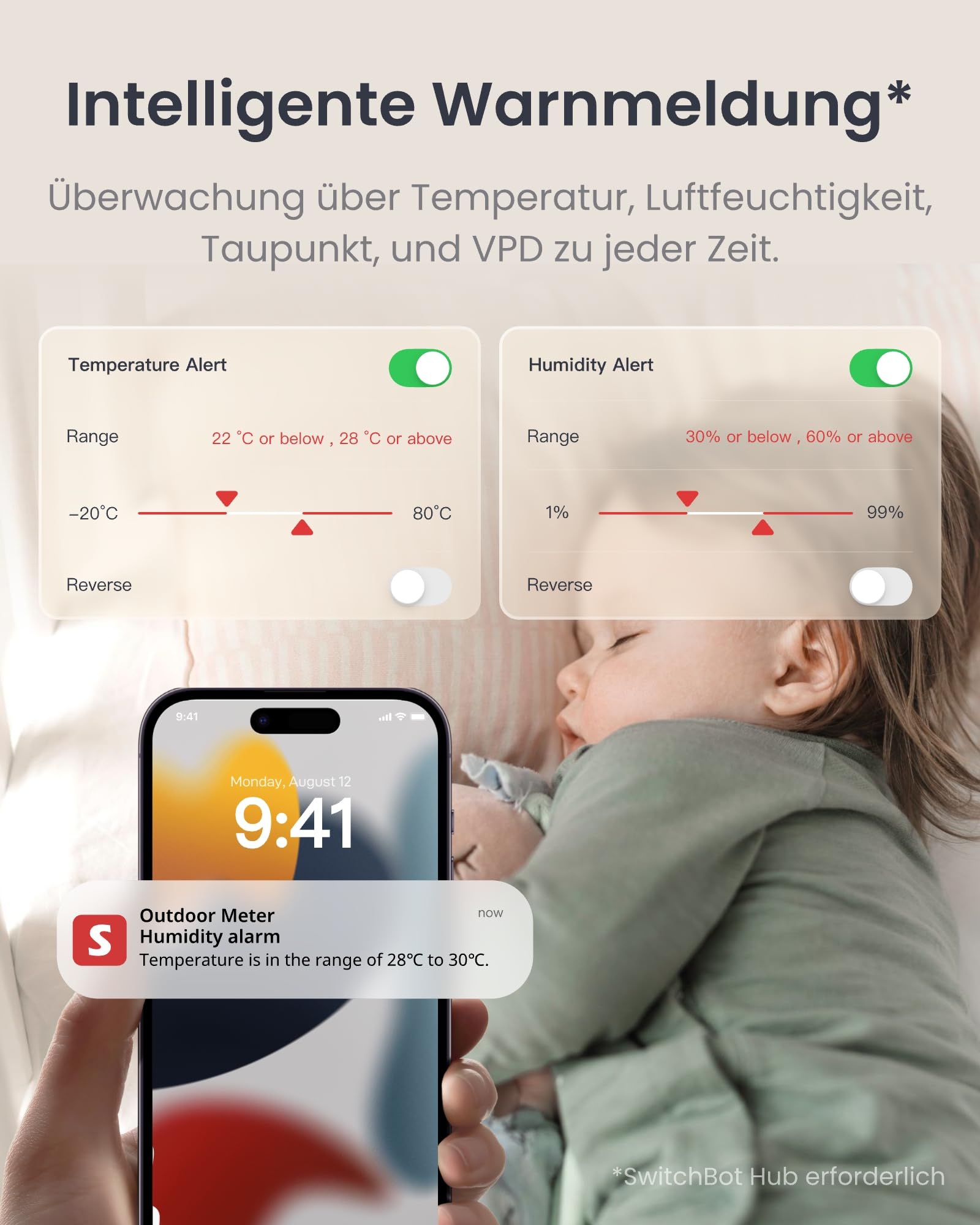 SwitchBot IP65 Hygrometer Thermometer Innen Außen