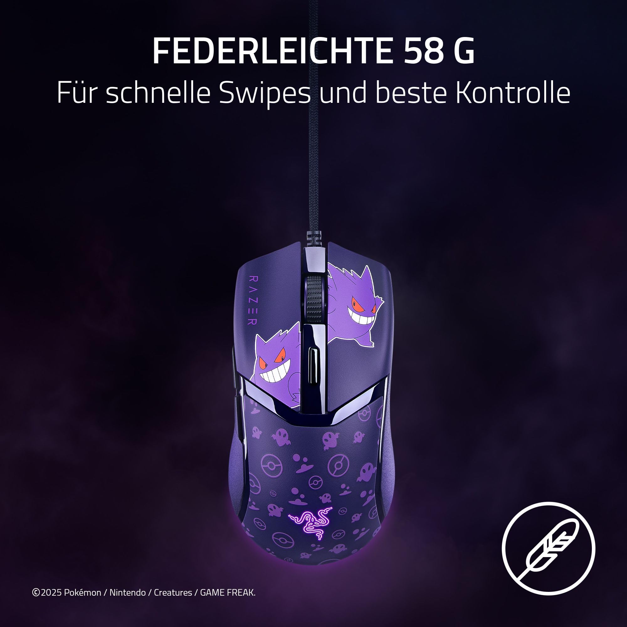 Razer Cobra Gengar Edition - Leichte kabelgebundene Gaming-Maus