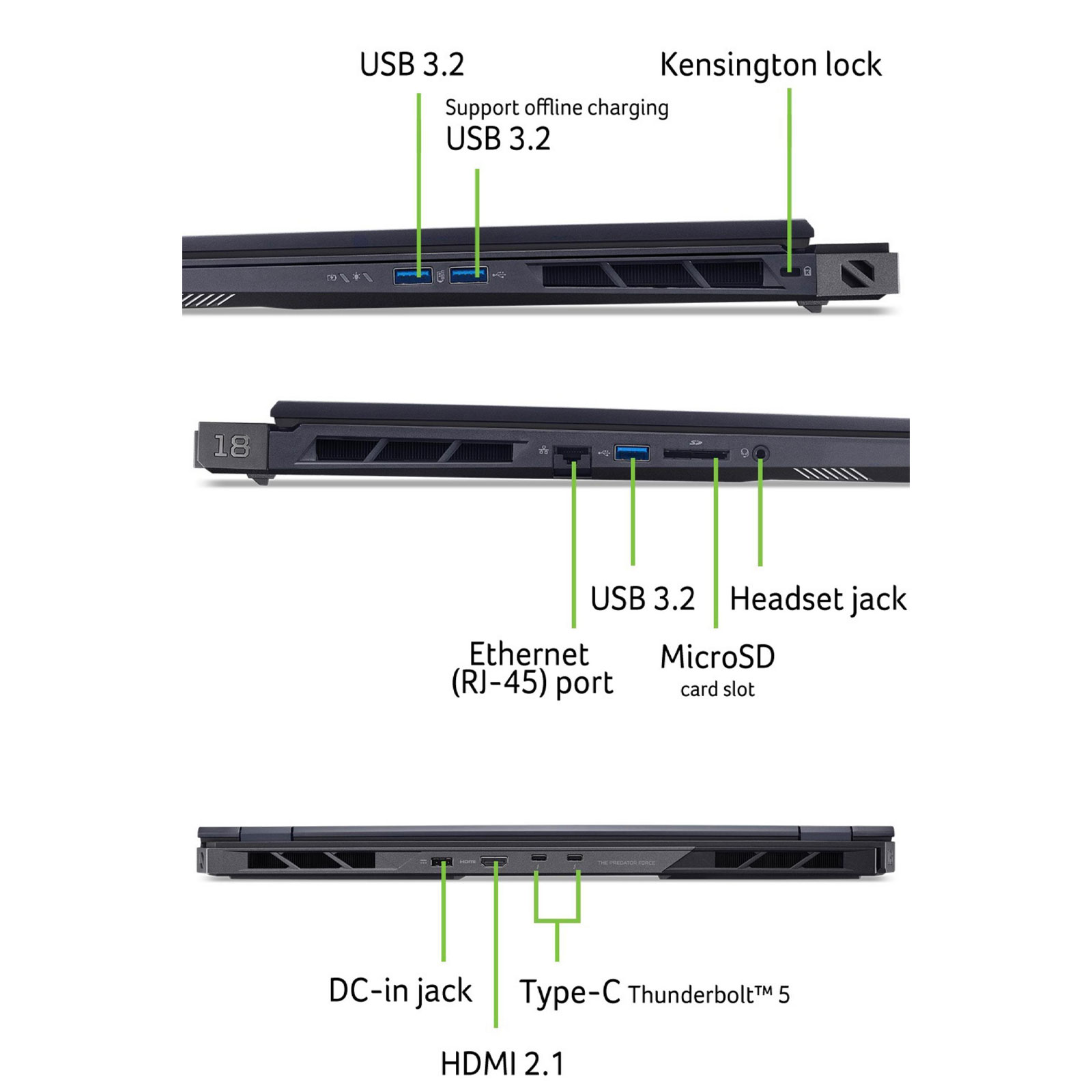 ACER Predator Helios 18 AI Notebook (PH18-73-97HV) Intel Core