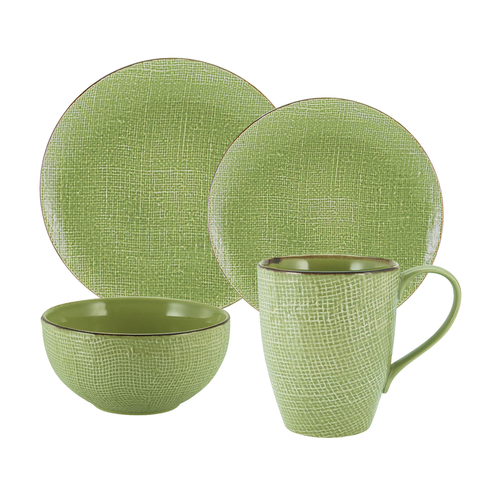CreaTable 22239 Serie CANVAS Mediterran Geschirrset Kombiservice 16 teilig