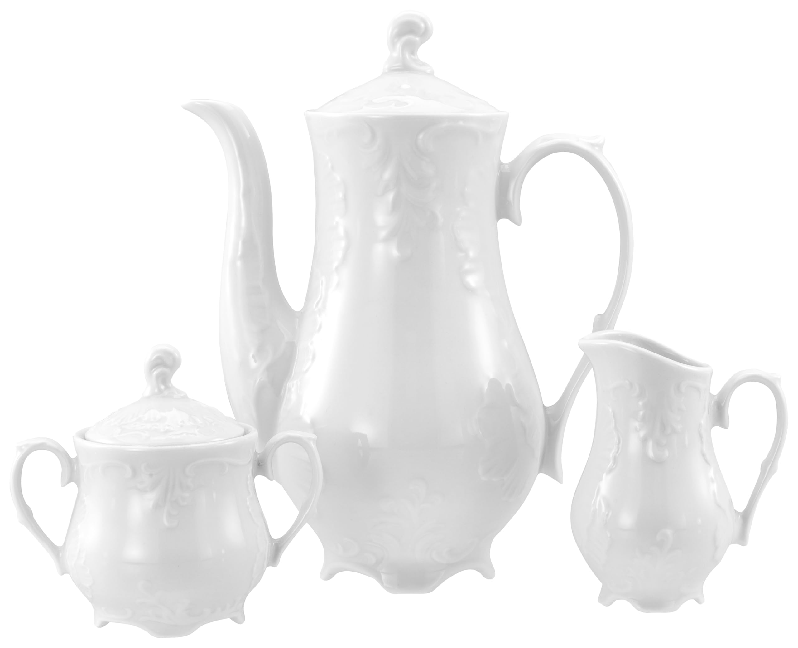 CreaTable, 12620, Serie Rokoko Weiss, 3-teiliges Geschirrset