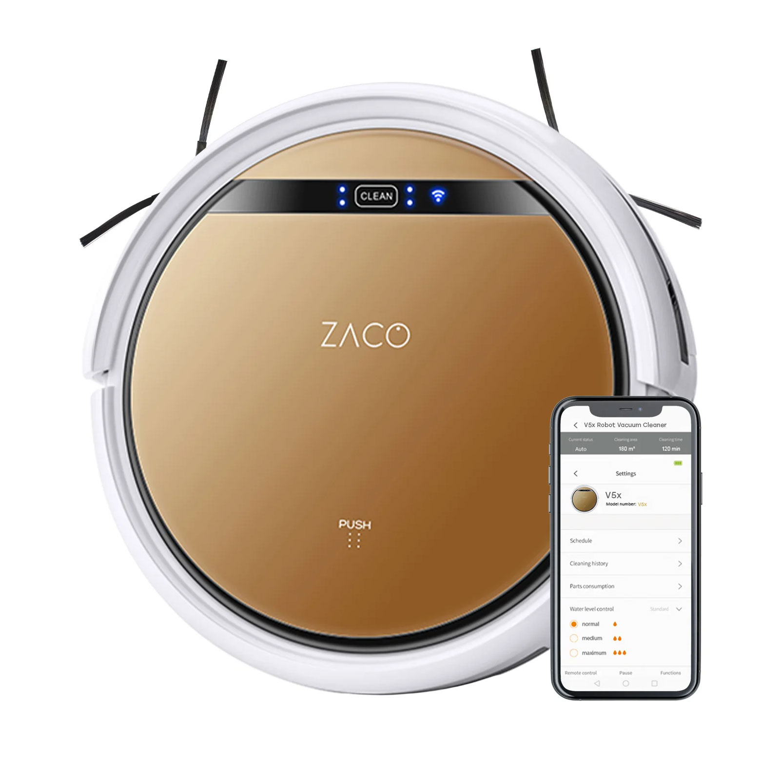 Zaco V5x Saug- und Wischroboter bronze brown