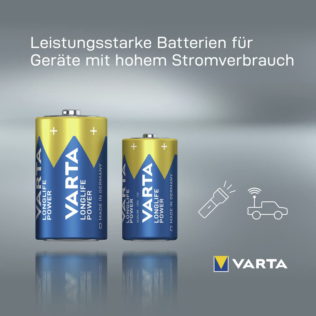 VARTA Batterien D Mono, 4 Stück, Longlife Power, Alkaline, 1,5V