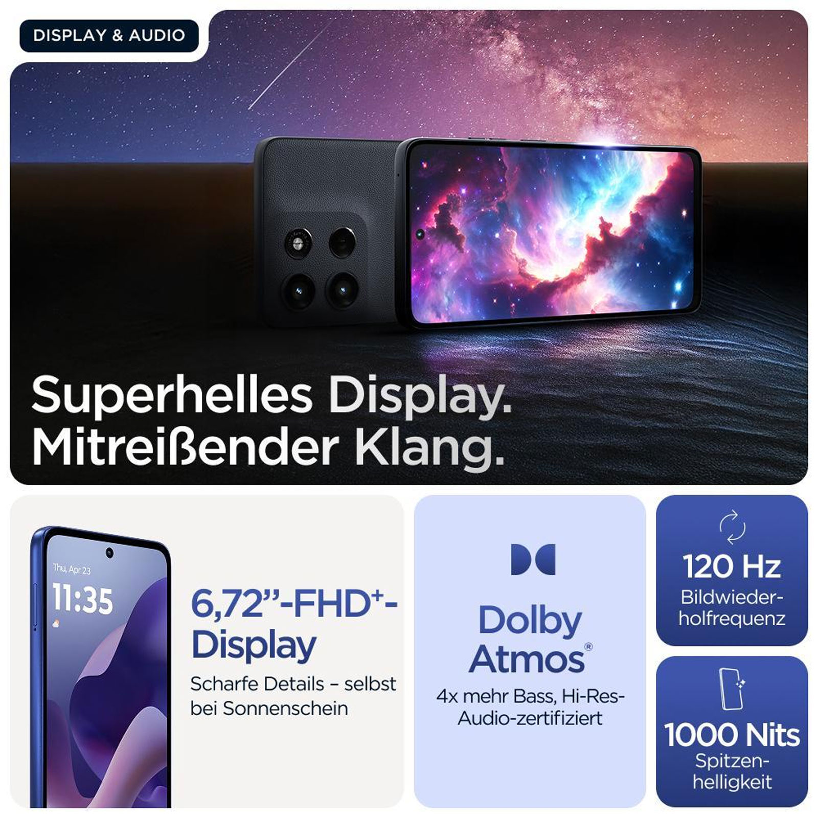 Motorola g56 8GB+256GB 5G, Black Oyster Smartphone (6,7 Zoll, 50 MP, Dual-Kamera, Octa-Core, schwarz)