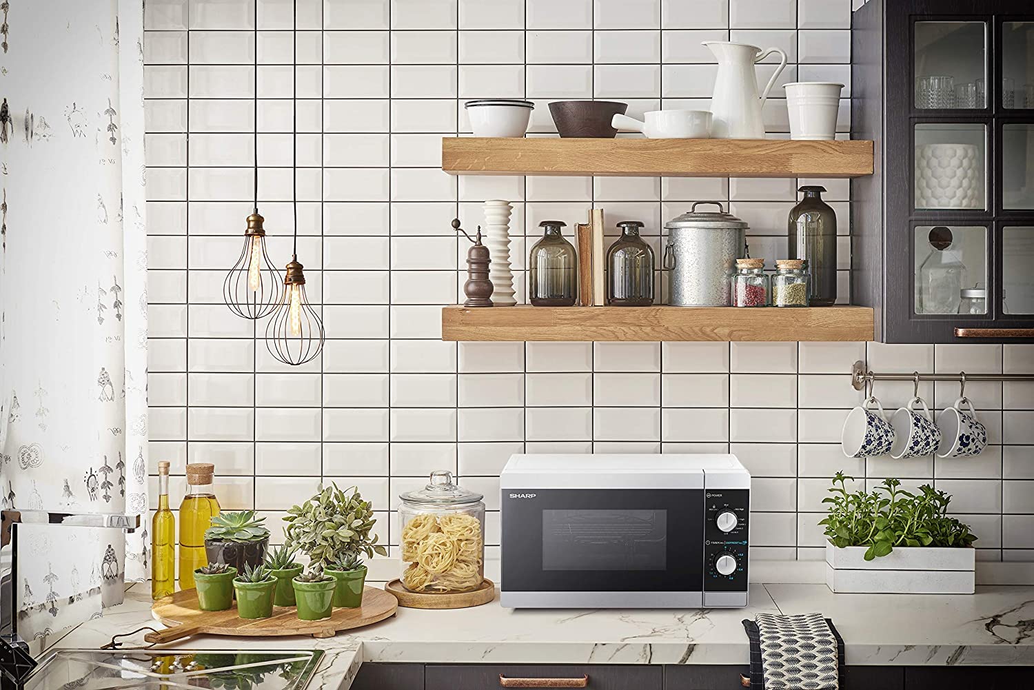 Sharp YC-MG01ES Mikrowelle mit Grill 800W 20L Mikrowellengerät 5 Stufen