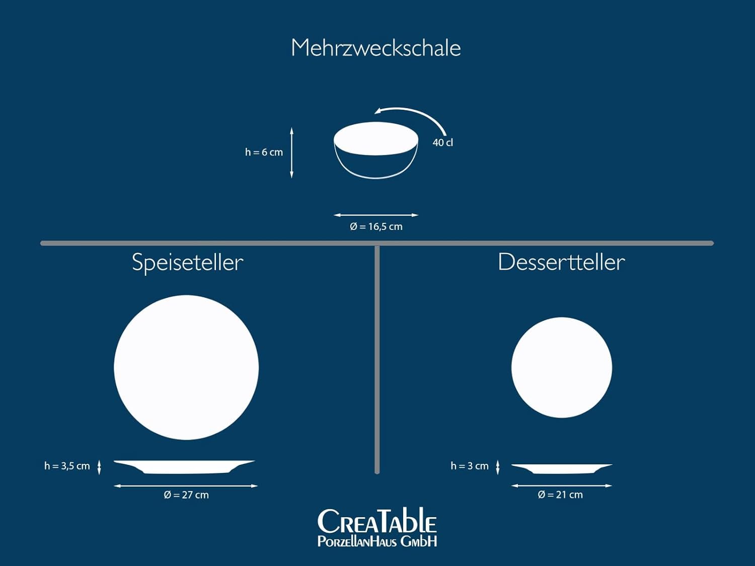 CREATABLE 23678, Serie Reactive Nostalgic (Grau / Cognac), Geschirrset, Teller Set 12 teilig