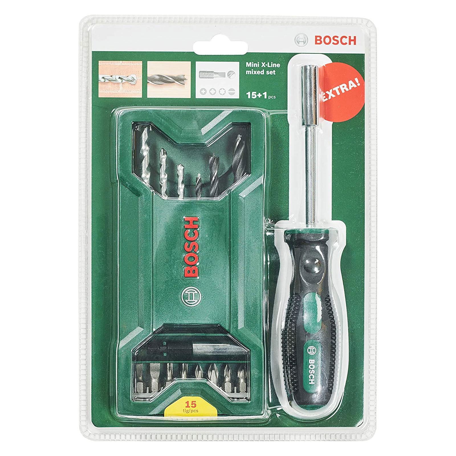 Bosch Professional 15-tlg. Mini-X-Line Mixed Set + Handschrauber