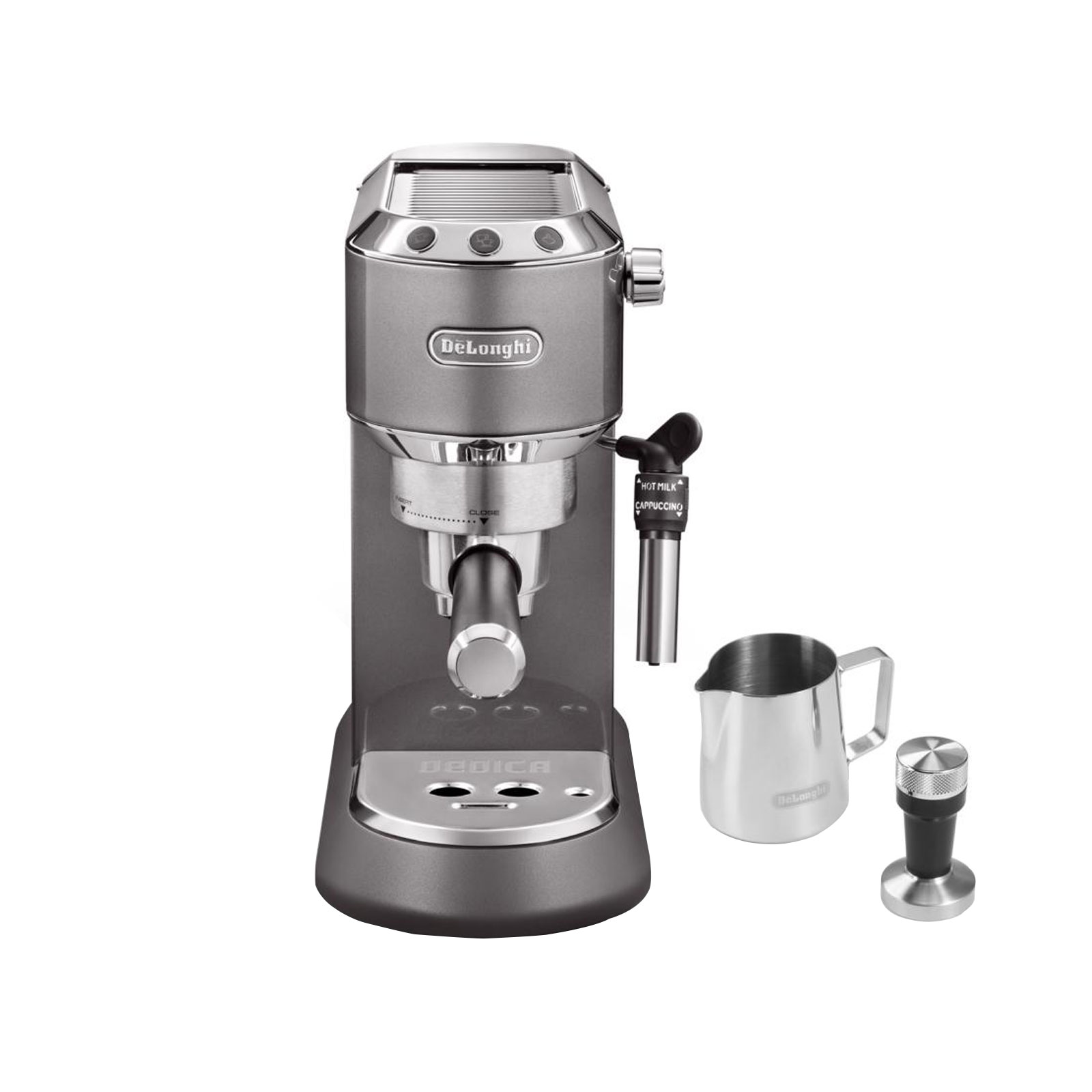 DeLonghi EC 785.GY DEDICA METALLICS THE BARISTA PACK Espressomaschine grau