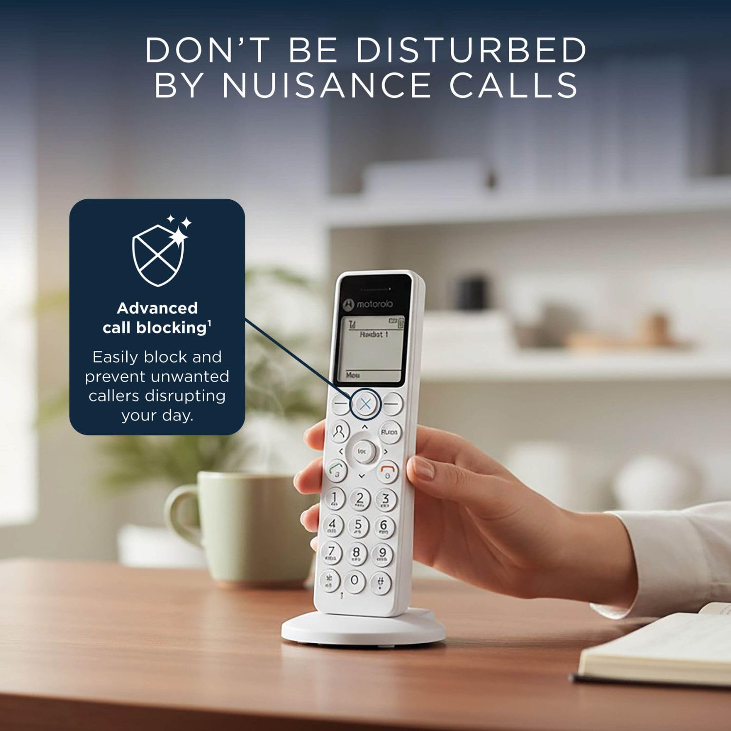 Motorola Voice Digitales kabelloses DECT DOT4-Telefon mit Anrufbeantworter