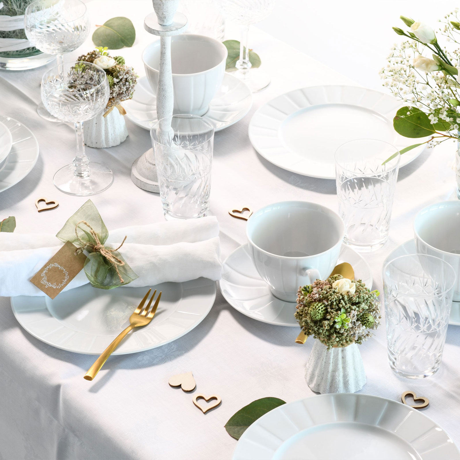 CreaTable Barcelona 17607 Kaffeeservice aus Porzellan, 18-teilig