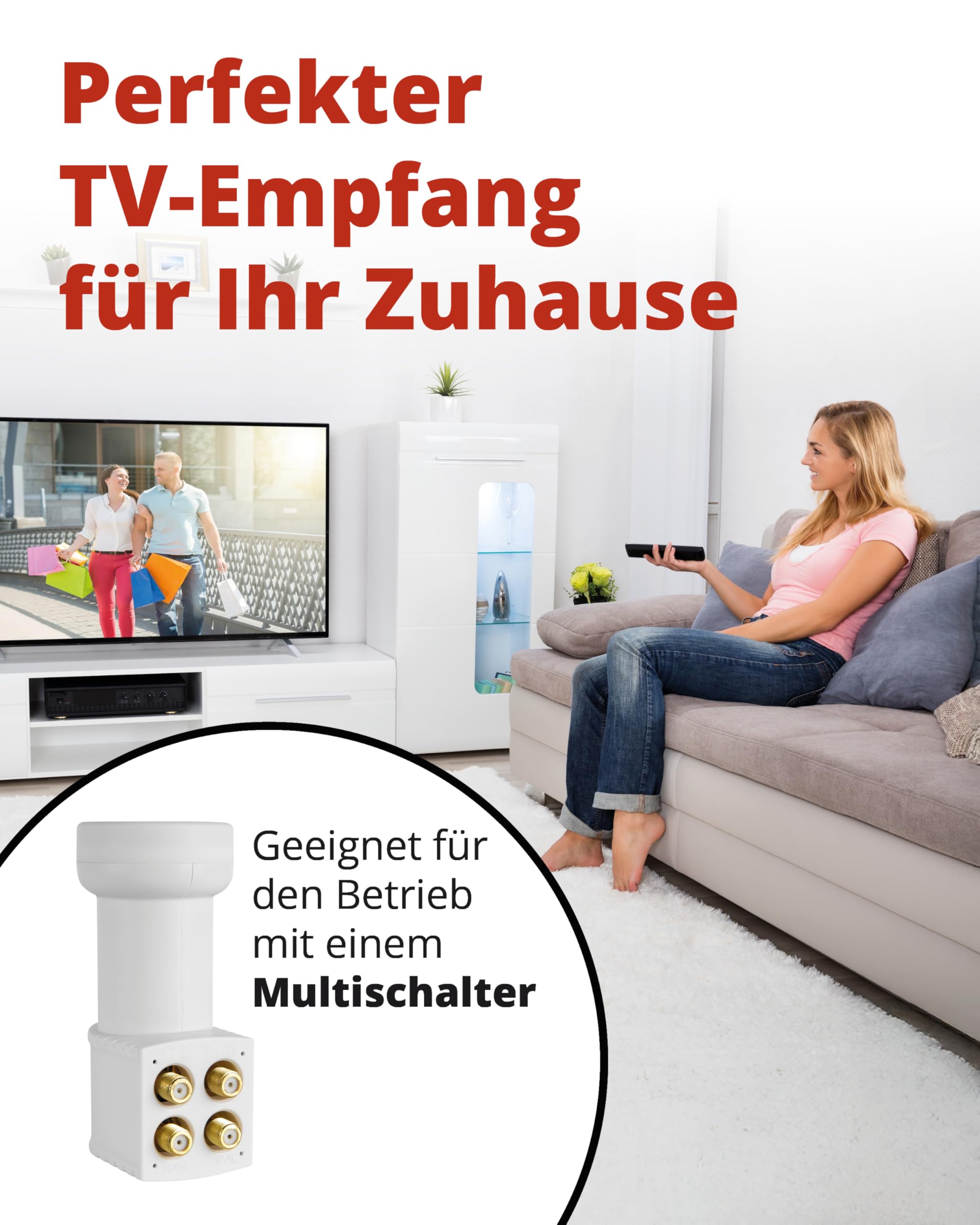 Megasat HD-Profi Quattro LNB – für Betrieb an Multischalter – Weiß