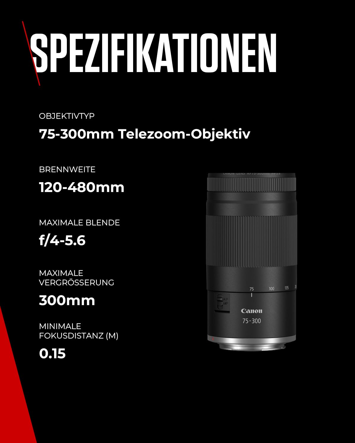 Canon RF 75-300mm F4-5.6 Objektiv