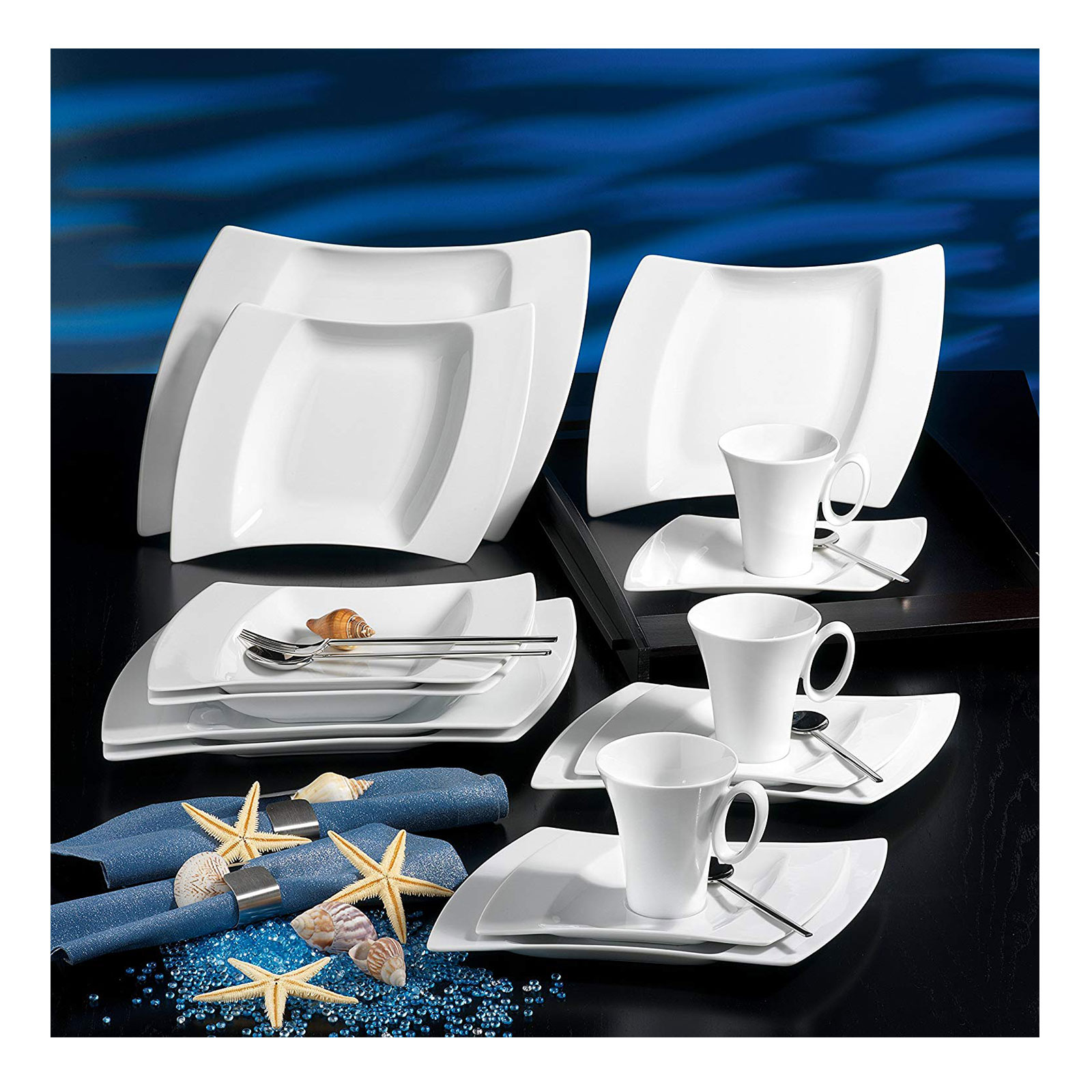 CreaTable, 13571, Serie Wing weiss, Milch- und Zucker Set 2tlg