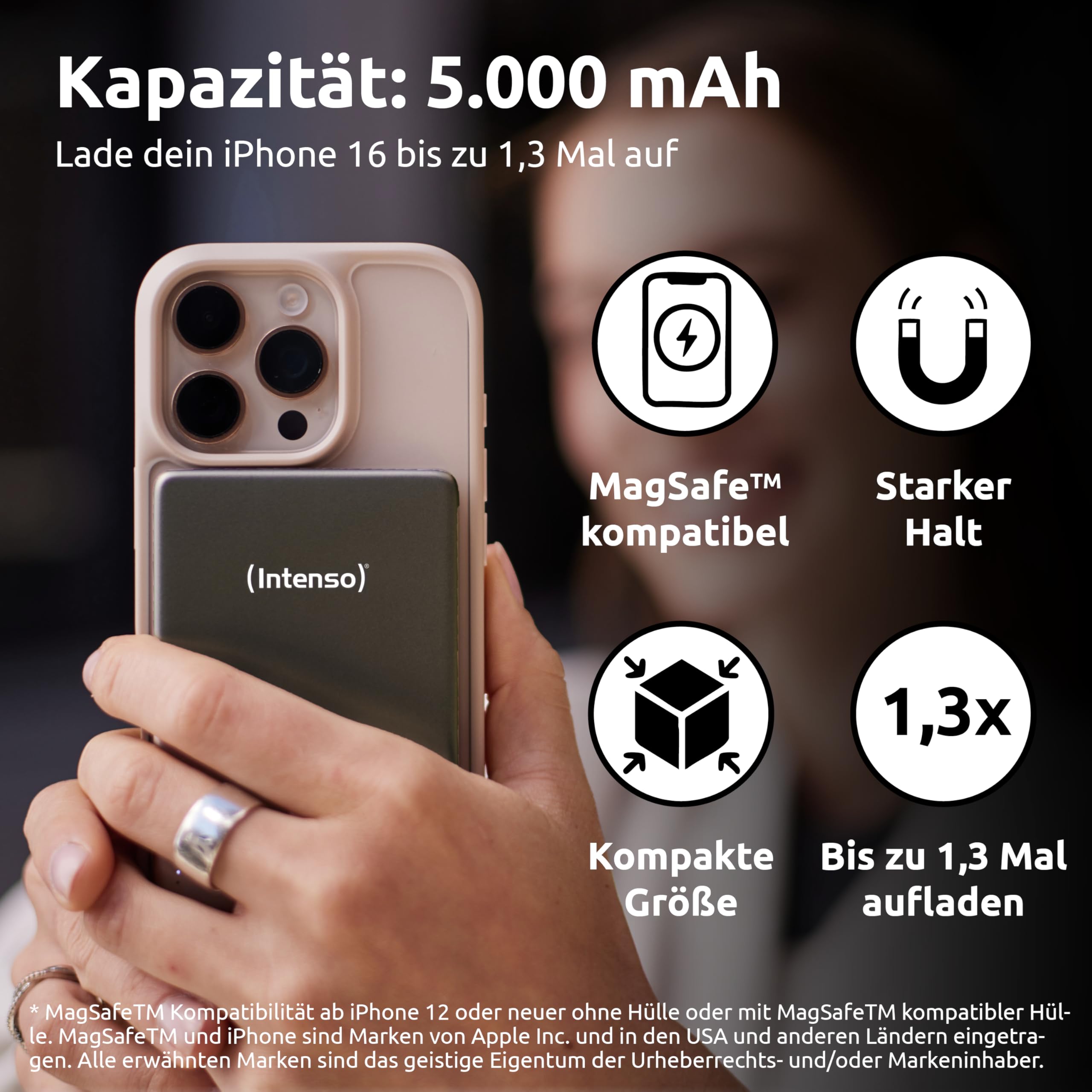 Intenso MW5000 Magnetische Powerbank 5000 mAh – MagSafe kompatibel