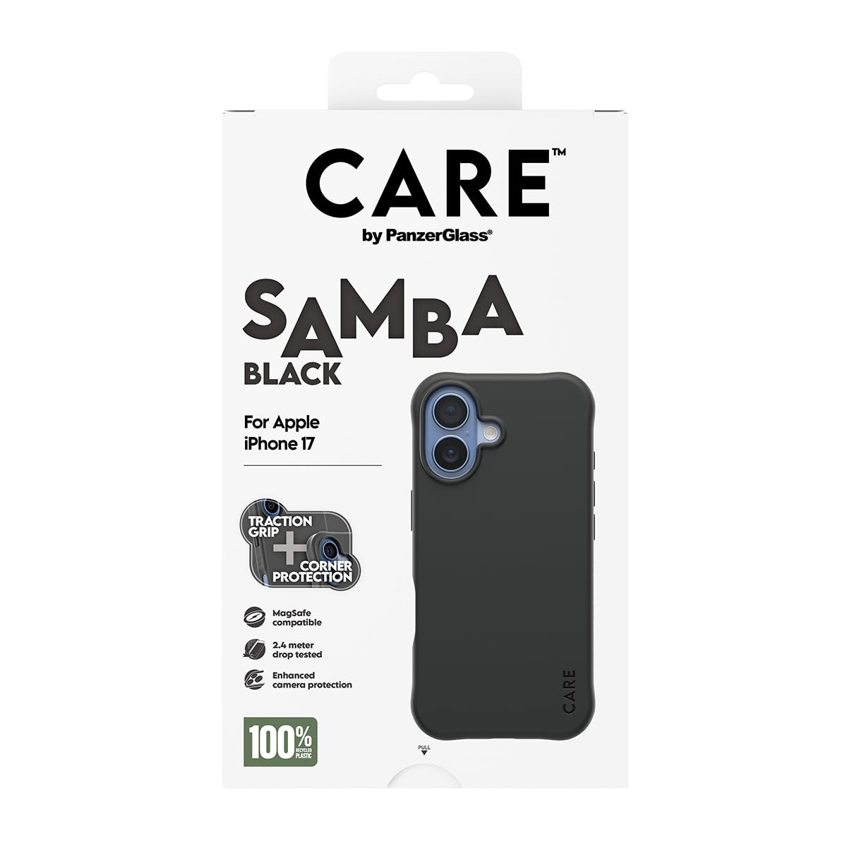 PanzerGlass Samba MagSafe-Hülle für iPhone 17, 2,4 m, Fallschutz