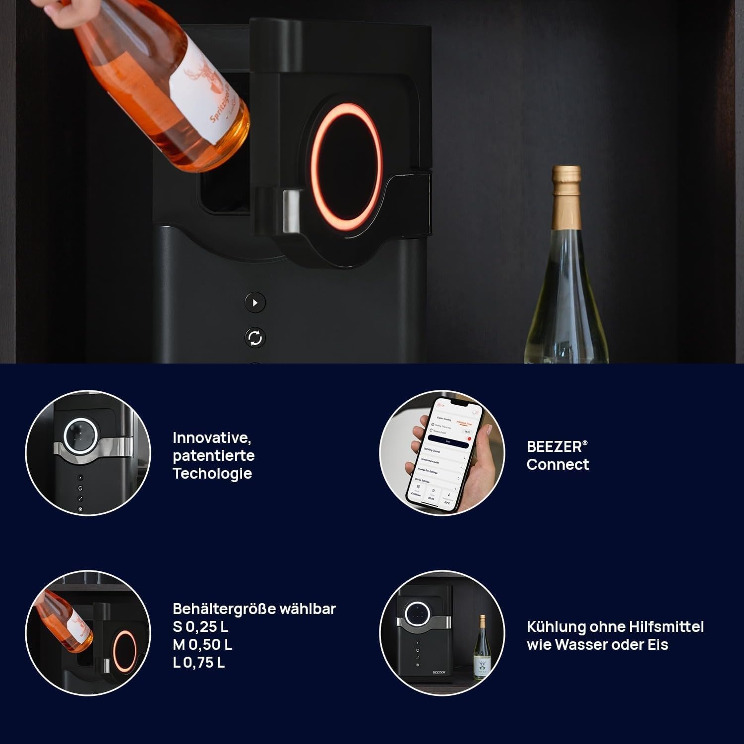 RITTER Beezer schwarz Getränkekühlschrank