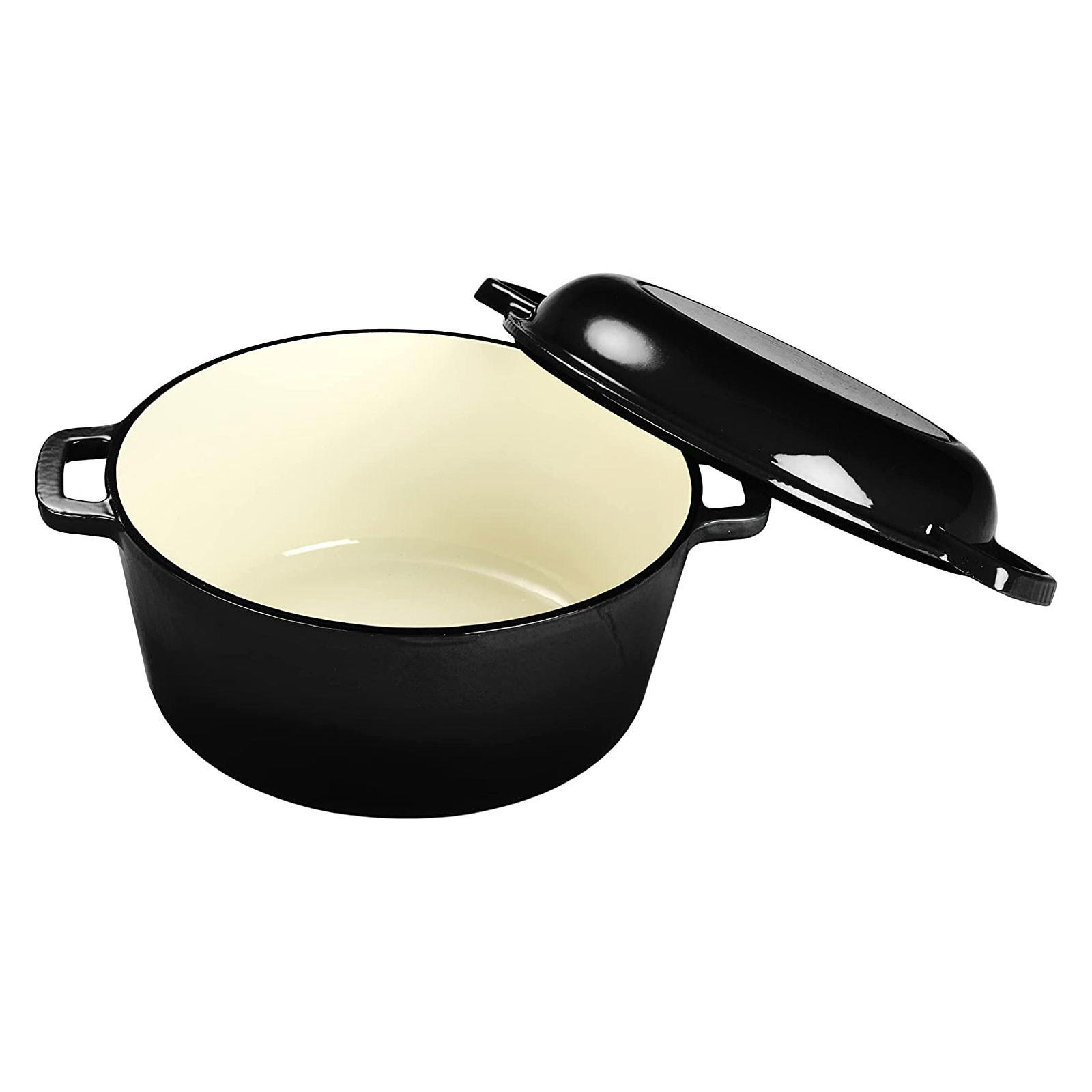 Echtwerk Schmortopf Servierpfanne 2-in-1 Set Gusseisen Bräter mit Deckel Traditioneller Gusseisentopf 