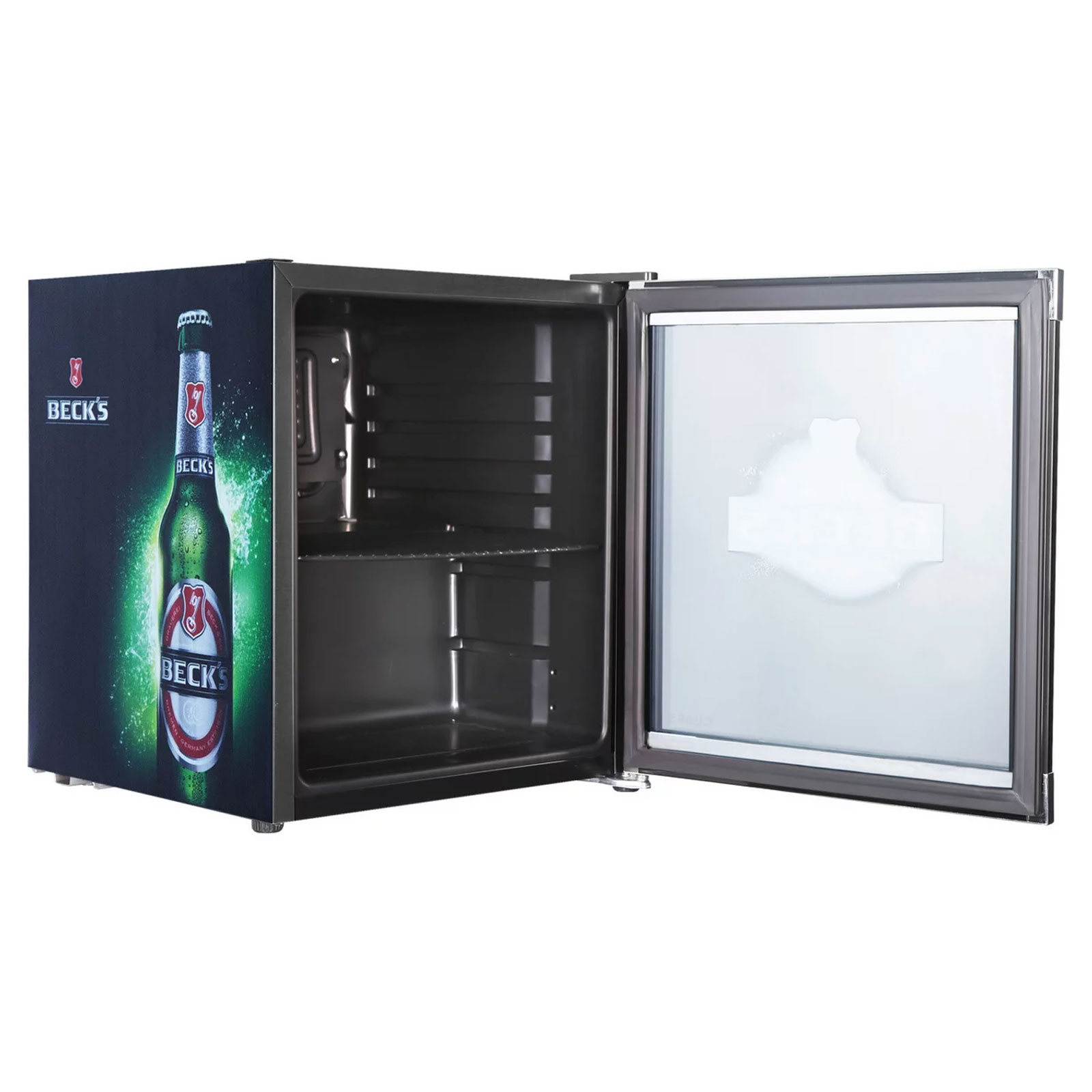 CUBES COOLCUBE BECK´S Getränkekühlschrank (freistehend, EEK E, Nutzinhalt 48 l, Höhe 51 cm, Breite 43 cm, Thermostat manuell regulierbar, Beck´s)