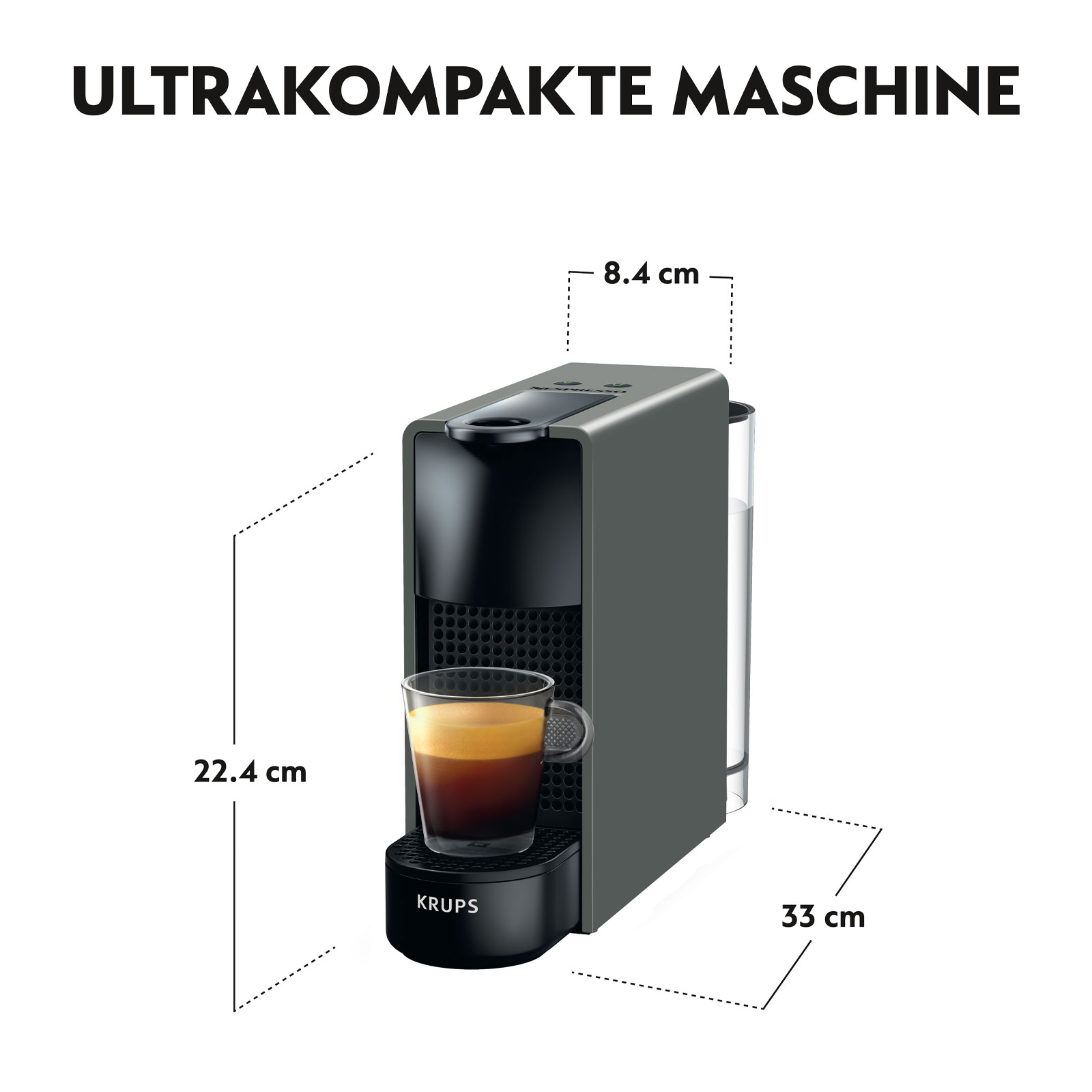 Krups XN110B Essenza Mini Nespressomaschine Grau
