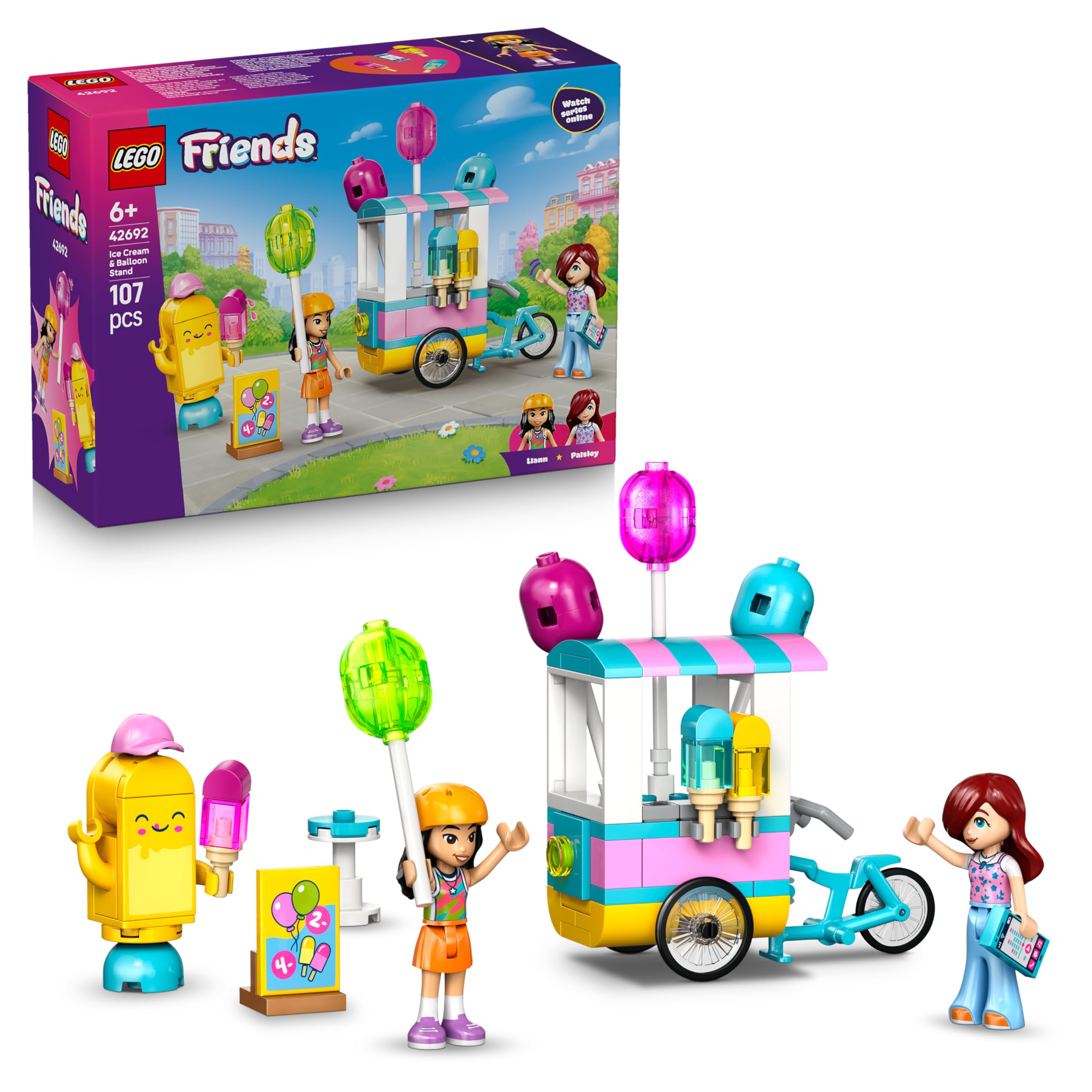 LEGO Friends EIS- und Luftballonstand - Spielzeugladen mit Fahrrad, 42692