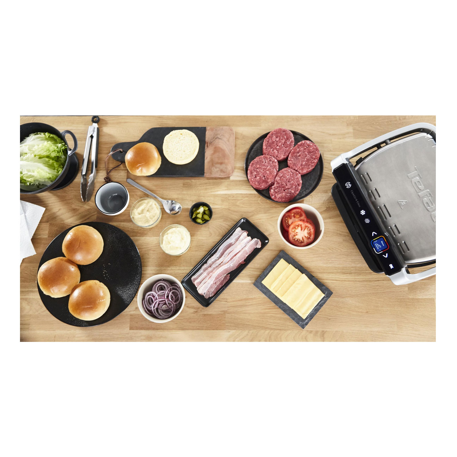 TEFAL GC 750D Elite OptiGrill Kontaktgrill gebürsteter Edelstahl