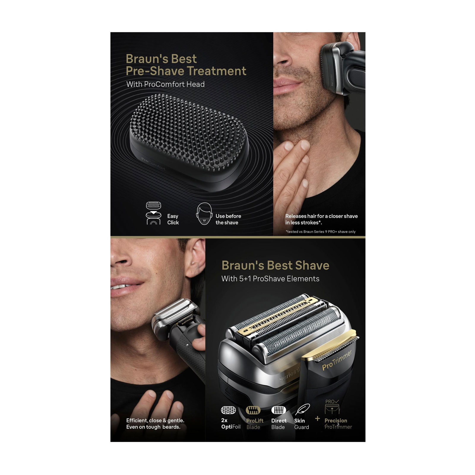 BRAUN Herrenrasierer Series 9 Pro+ 9590cc ProComfort Aufsatz