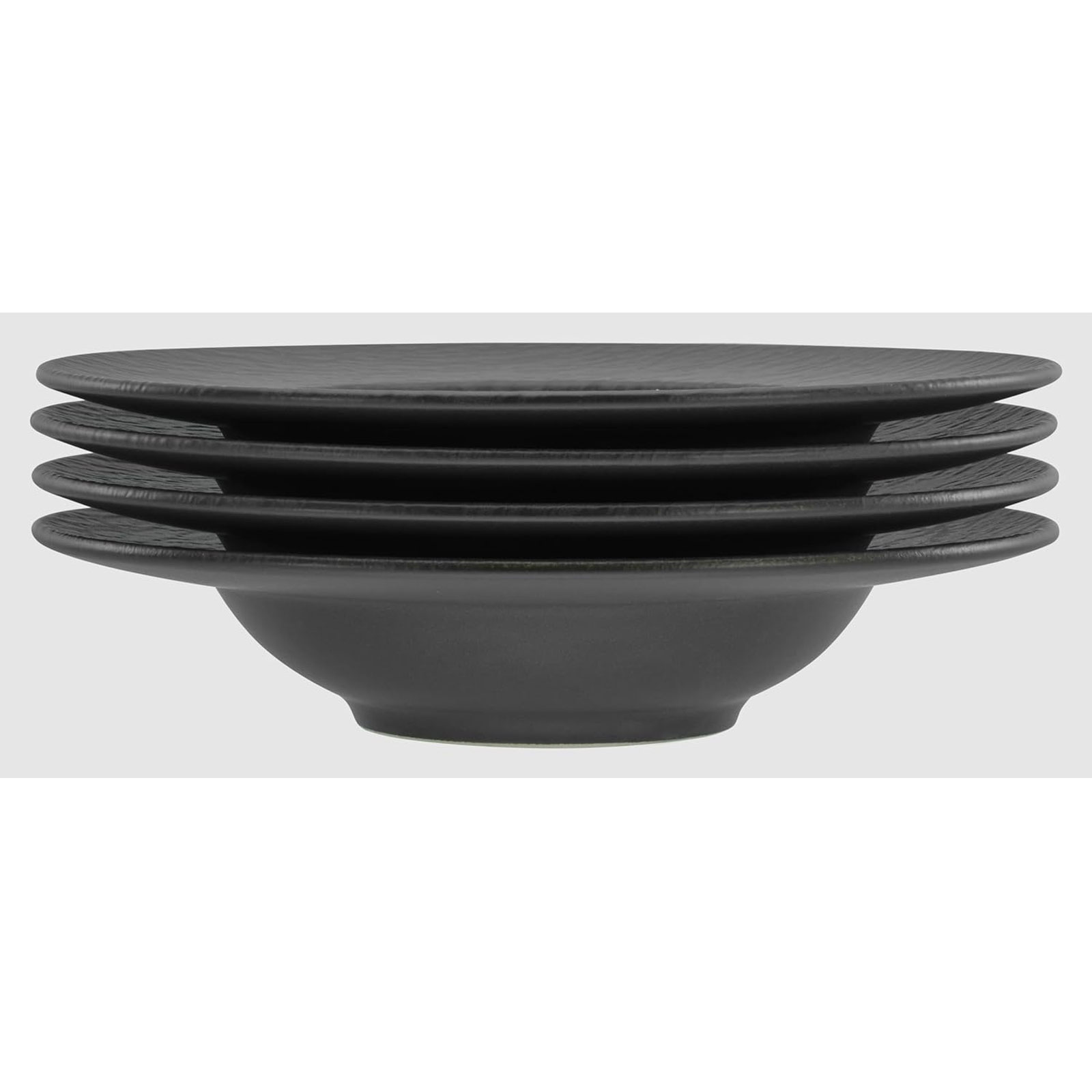 CreaTable, 21822, Serie Schiefer black, 4-teiliges Geschirrset, Teller Set aus Steinzeug