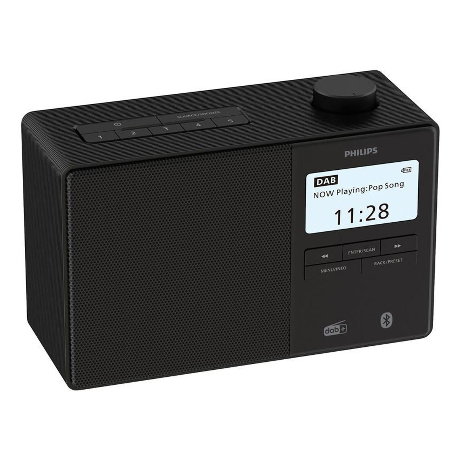 Philips DAB+ Radio TAR5600/00 schwarz  (mit CD, Wecker, Bluetooth, mit Akku, 3,5 mm Audio-Ausgangsbuchse, UKW-Radio)