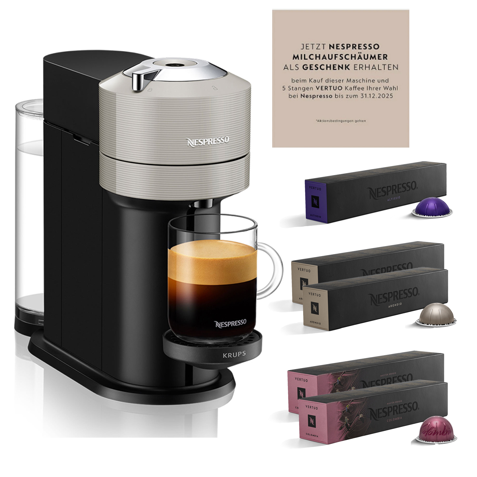 Krups XN 910B Nespresso Vertuo Next inkl. Vertuo Kapseln