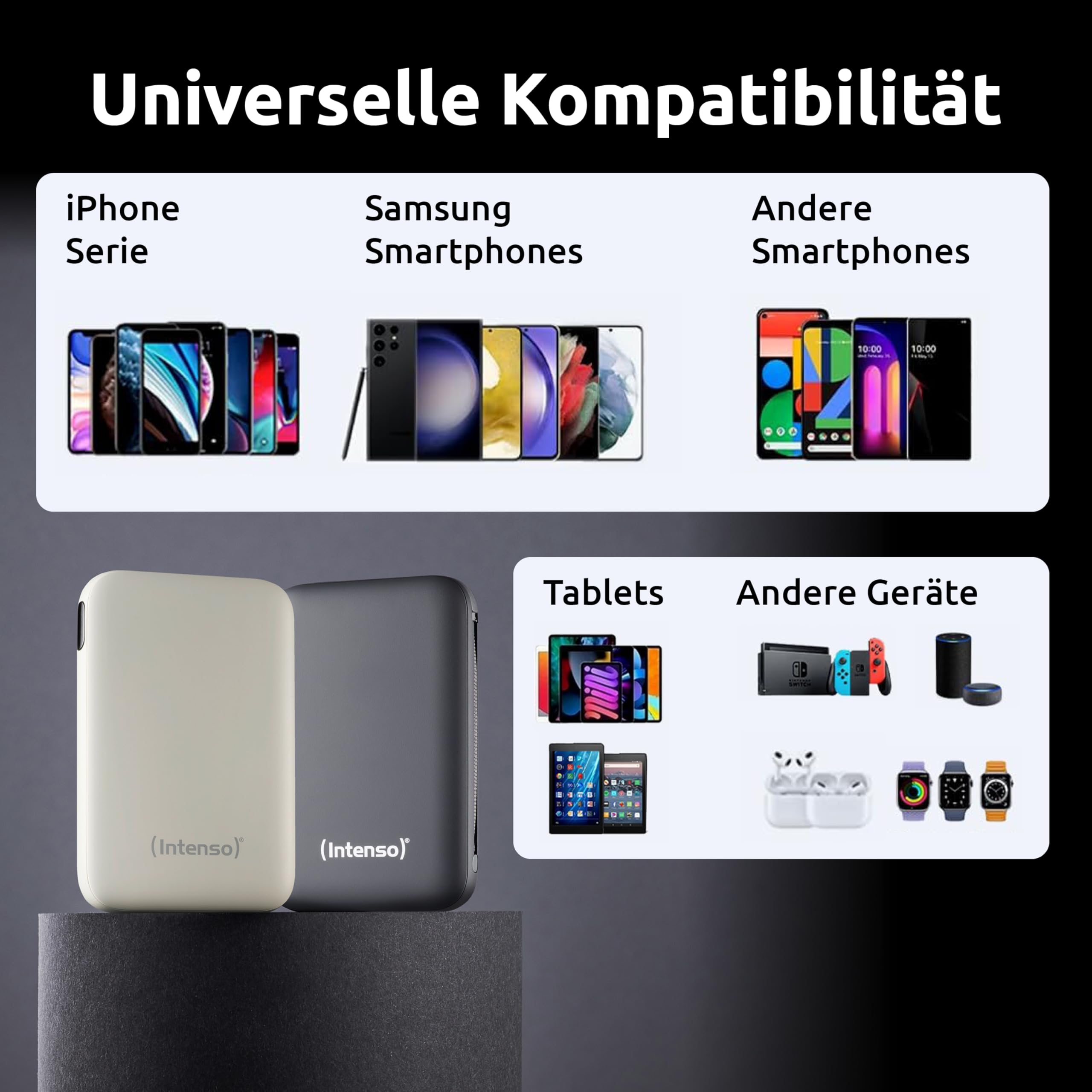 Intenso S10000 Powerbank mit integriertem USB-C Kabel