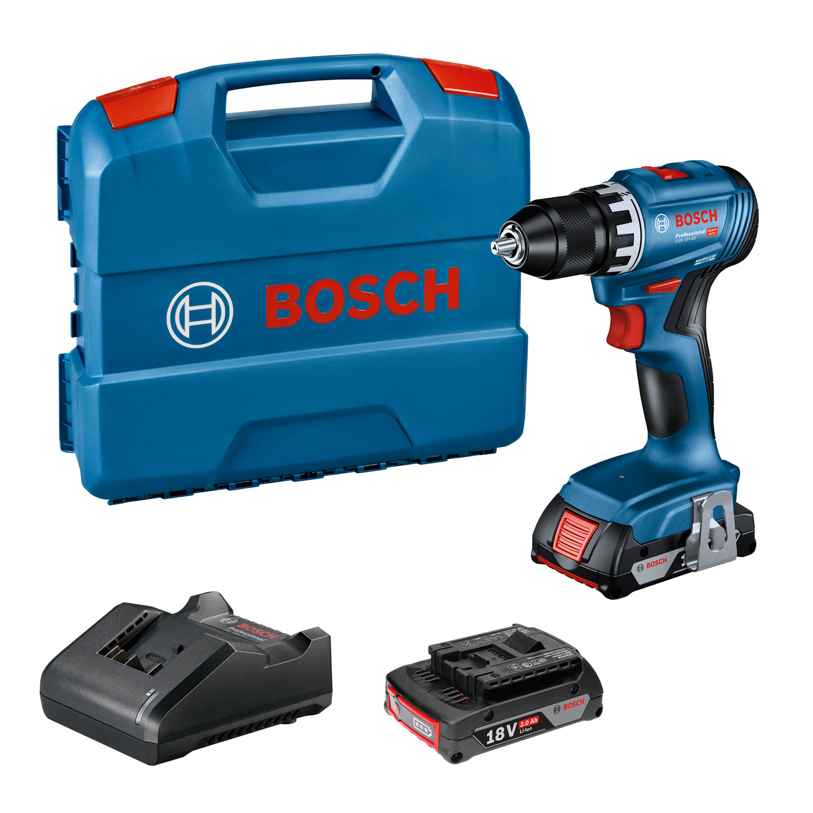 Bosch Professional PB_ON GSR 18V-45 2x2,0Ah; L-Case