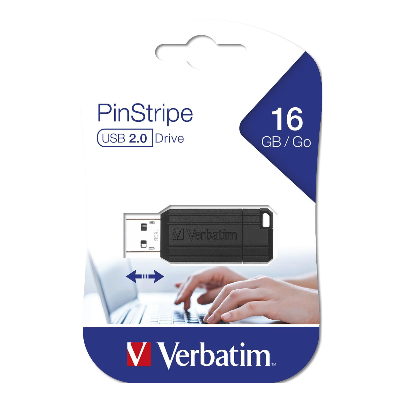 VERBATIM PinStripe USB 2.0 16 GB schwarz USB-Stick