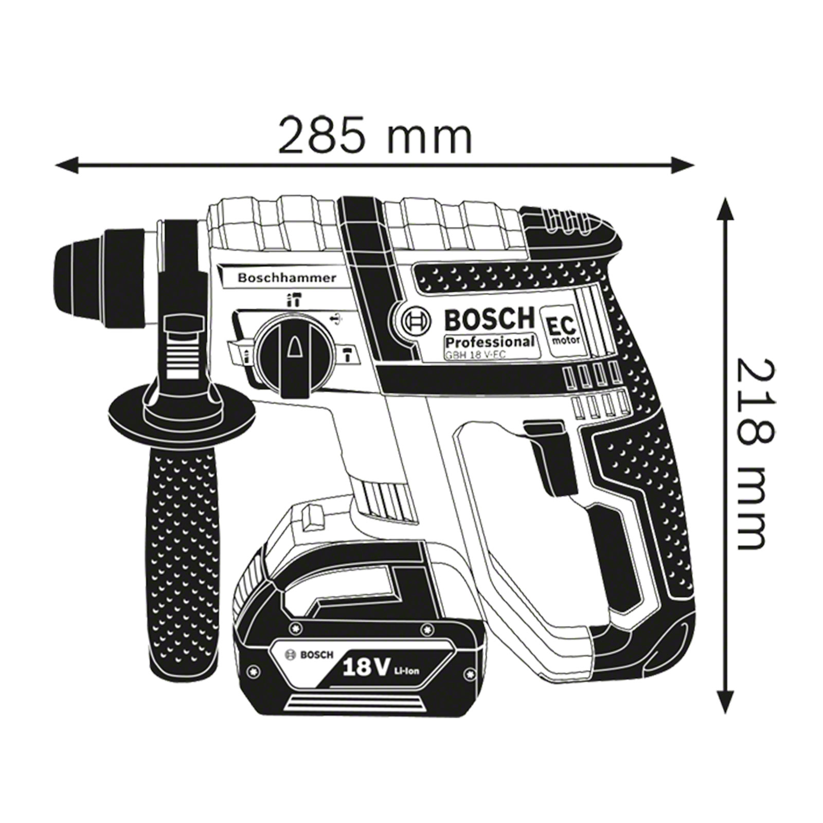 Bosch Professional GBH 18V-EC Bohr- und Meisselhammer (Akku)