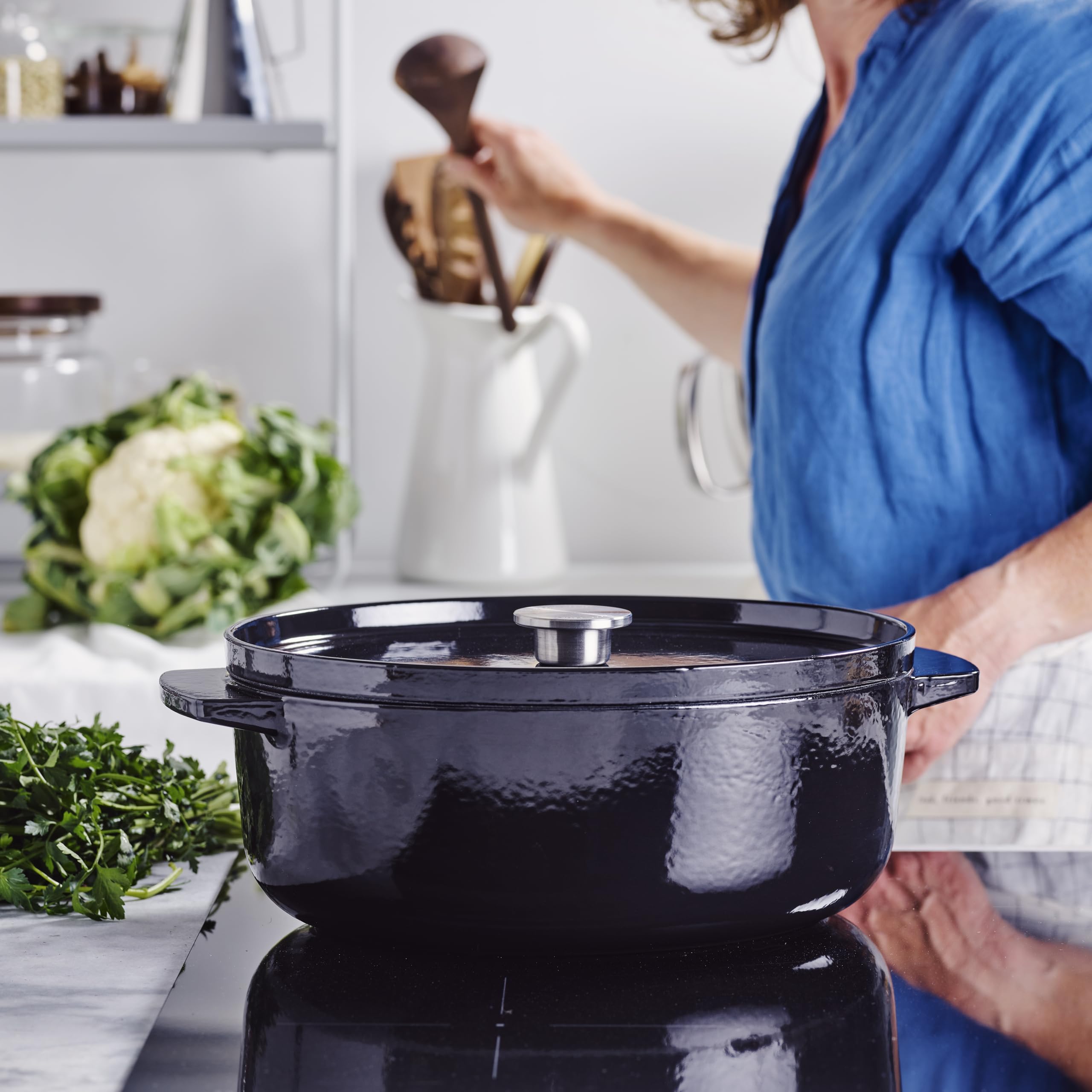 KitchenAid CC006064-001 Bräter mit Deckel Oval 30cm Schwarz