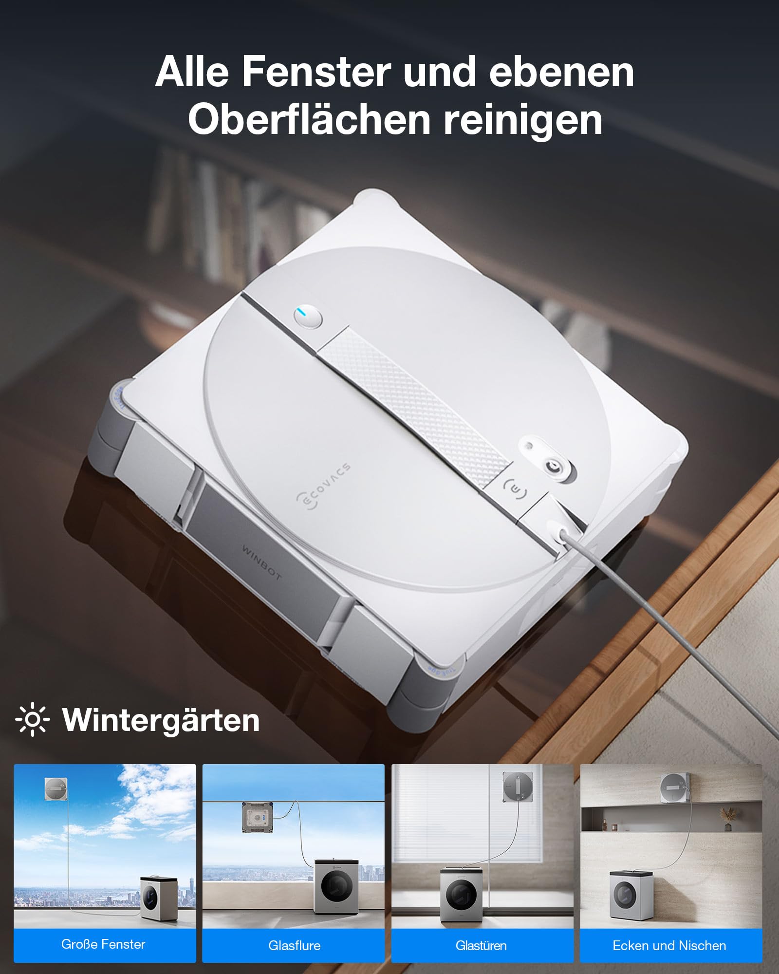 ECOVACS WINBOT W3 OMNI Fensterputzroboter mit Multifunktionsstation