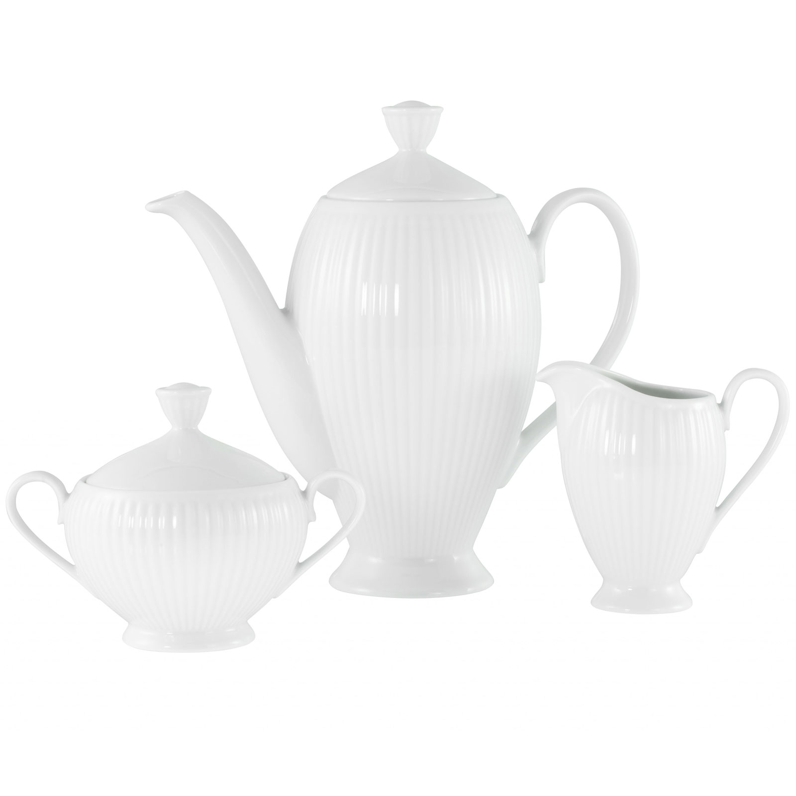 CreaTable, 21881, Serie Valencia, 3-teiliges Geschirrset, Kaffeegarnitur aus Porzellan