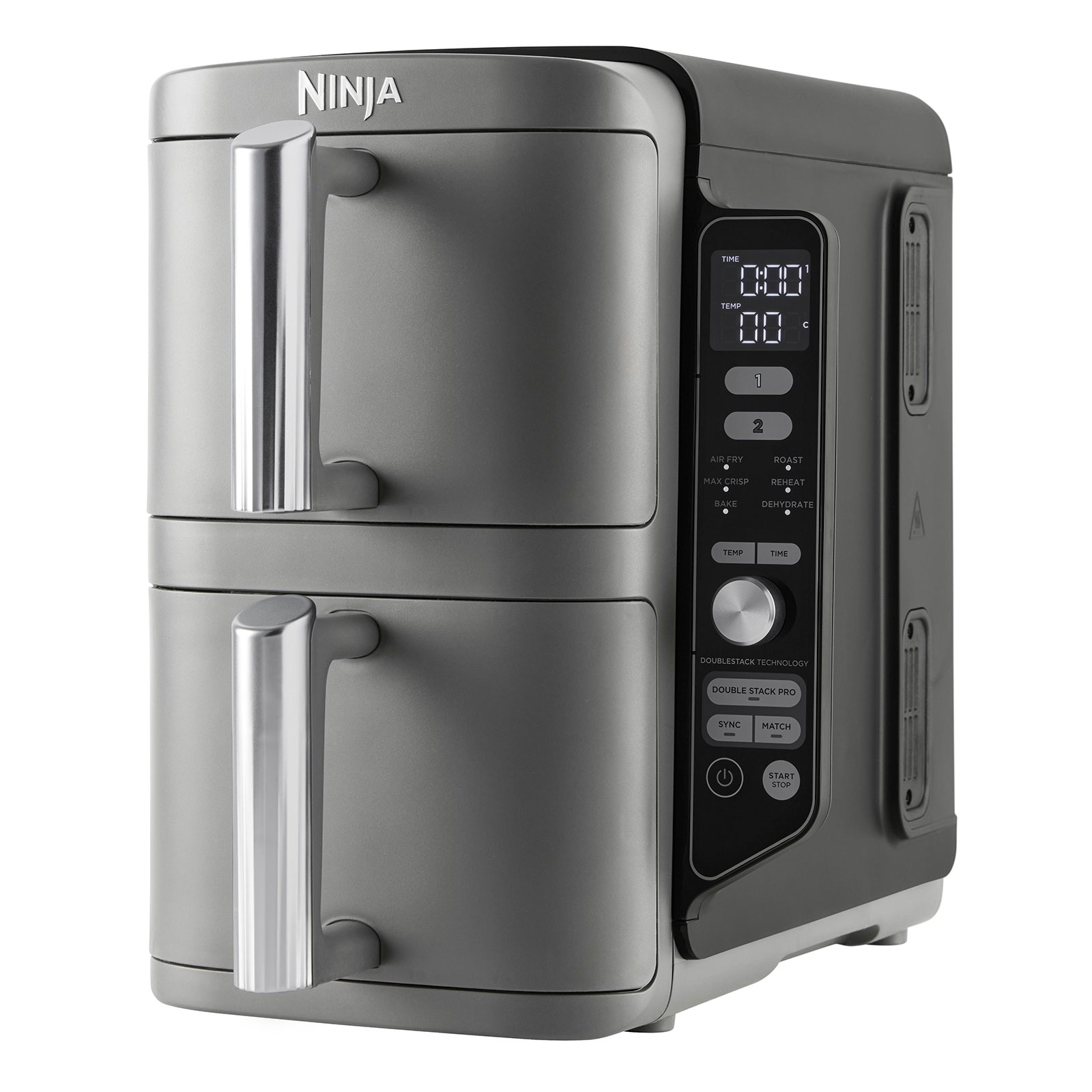 Ninja SL400EU Doppel-Heißluftfritteuse 9,5 L Fassungsvermögen 6 Funktionen Grilleinsatz