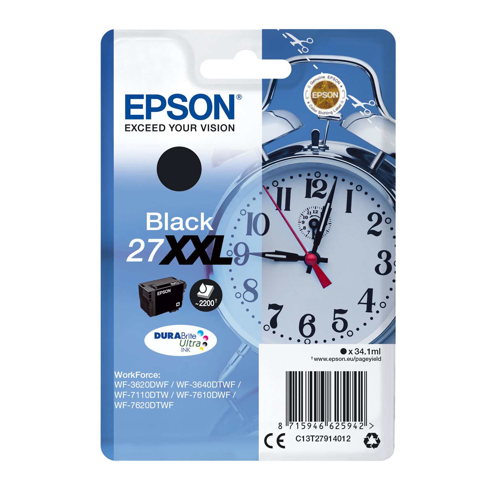 Epson T2791 XXL Wecker schwarz Druckerpatrone Epson T2791 XXL Wecker schwarz Druckerpatrone