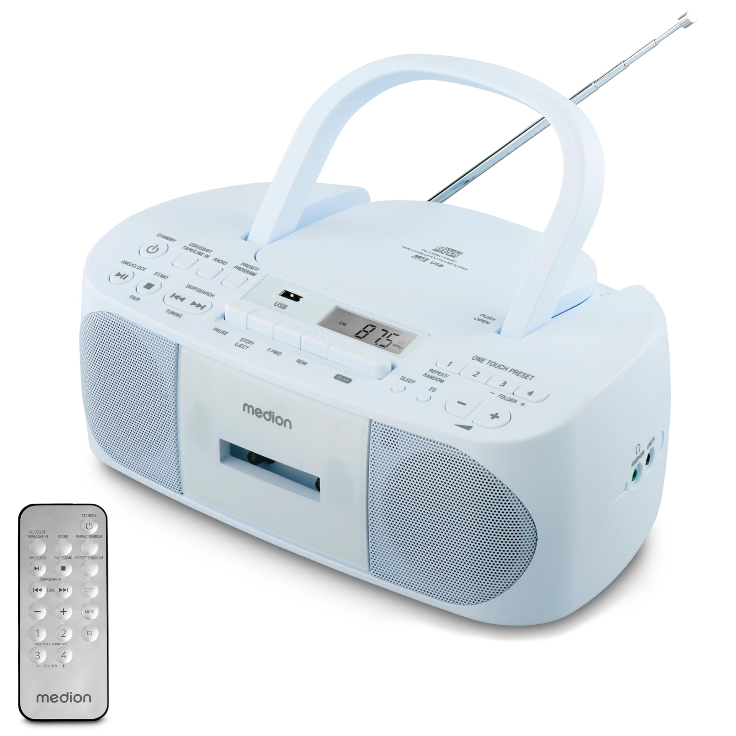 Medion LIFE E65010 Boombox Radiorekorder USB mit CD-Spieler und Kassettendeck