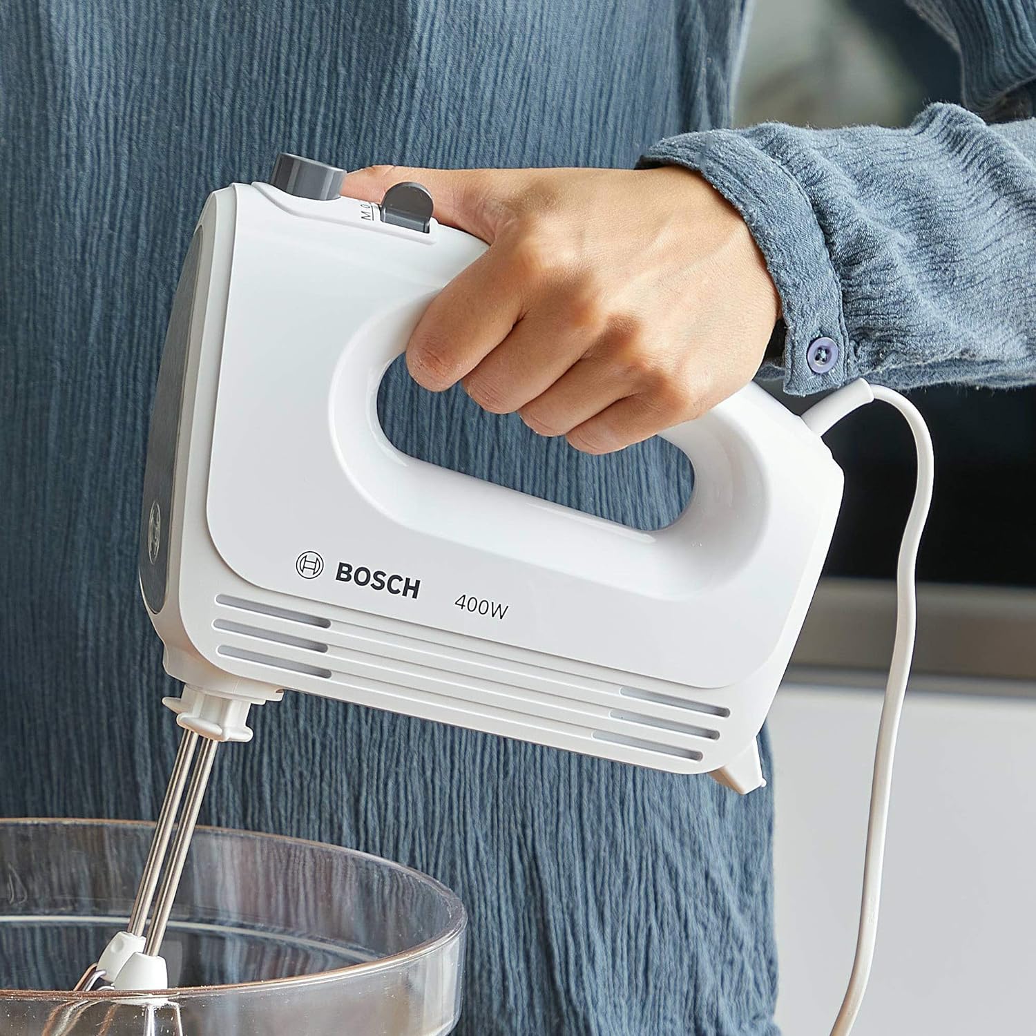 Bosch MFQ24200 CleverMixx Handrührer 400 Watt weiß/silber 4 Stufen