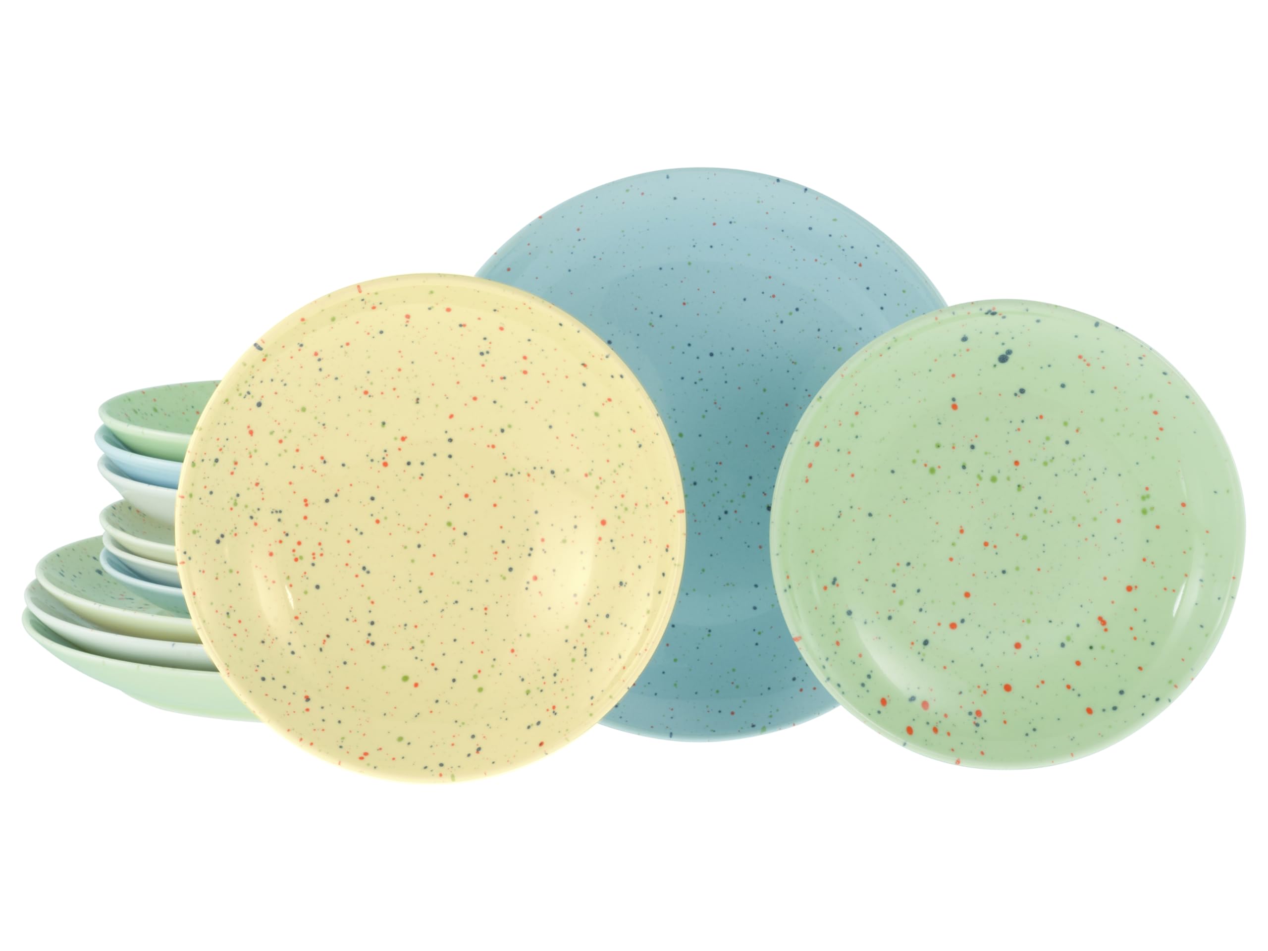 CreaTable, 24281, Serie Confetti Bunt, 12-teiliges Geschirrset für 4 Personen