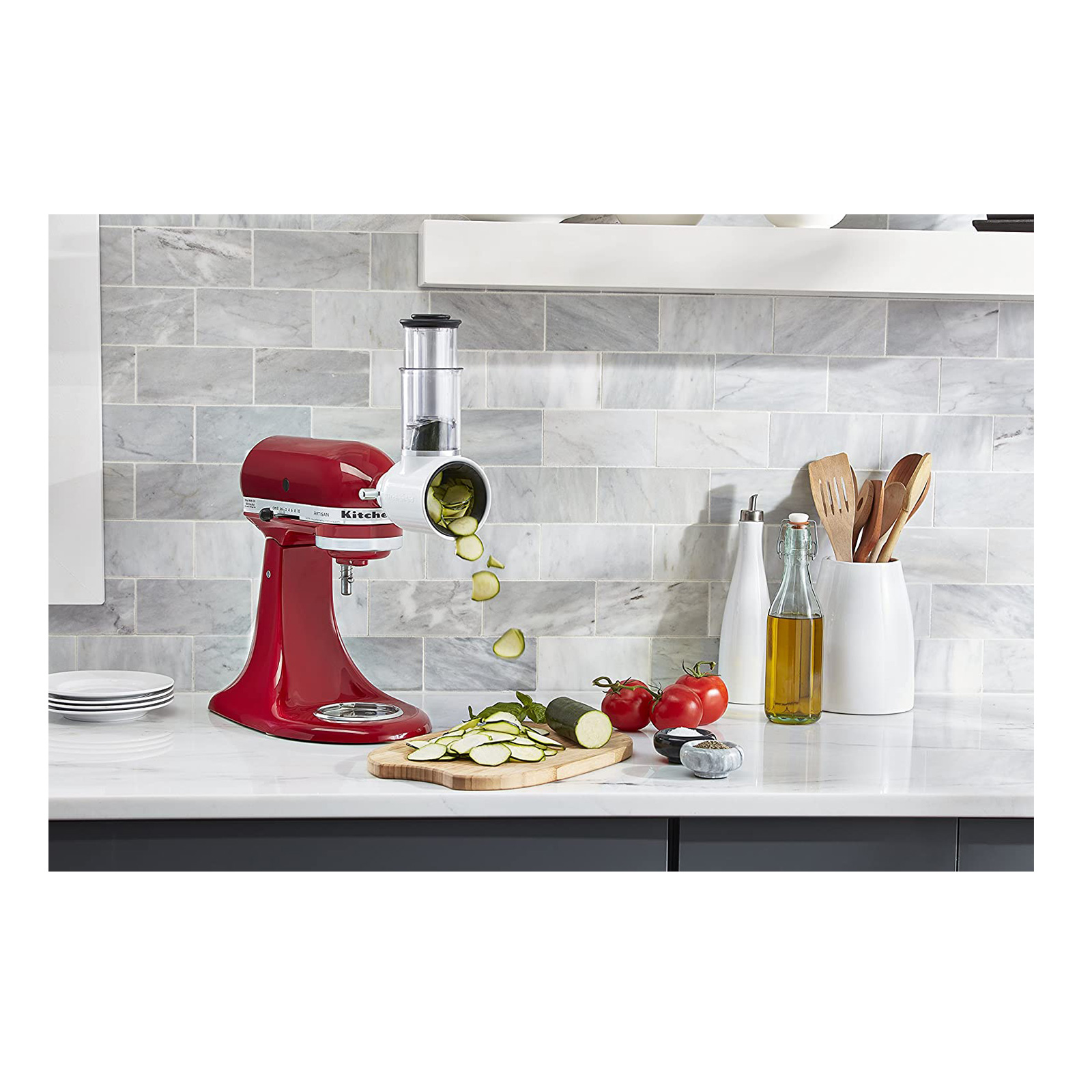 KitchenAid 5KSMVSA Gemüseschneider/ Schnitzelwerk mit 3 Trommeln KitchenAid 5KSMVSA Gemüseschneider/ Schnitzelwerk mit 3 Trommeln