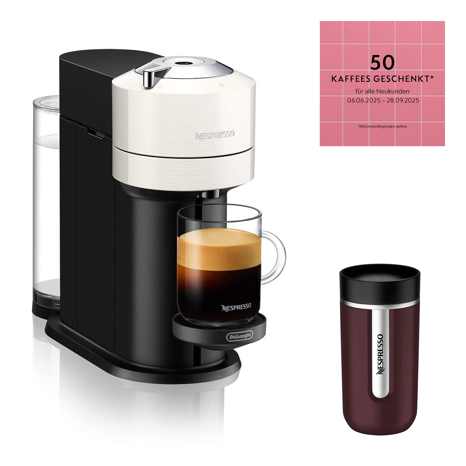 DeLonghi ENV120.W Vertuo Next Basic Nespressoautomat + Travel Mug 400ml