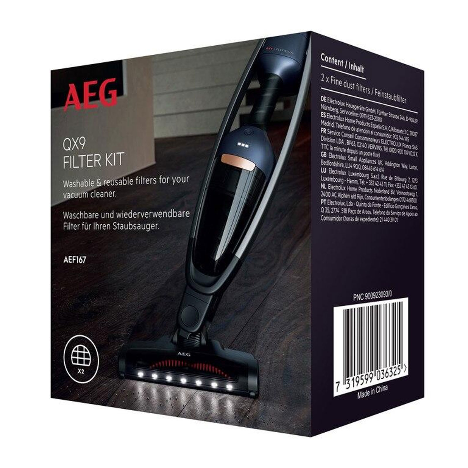 AEG AEF 167 Filterset für QX9 2er Pack