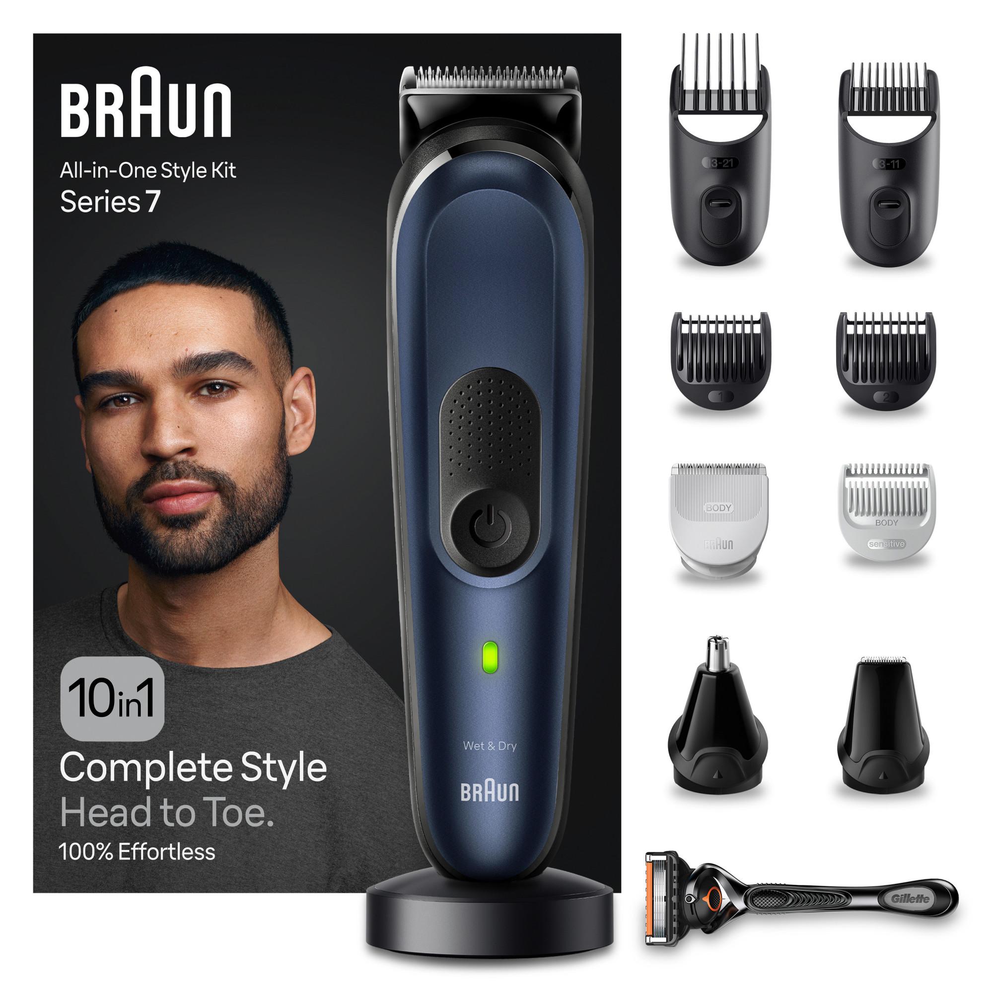 Braun Series 7 All-In-One Bartpflege Bodygroomer Set, 10-in-1 Barttrimmer, Trimmer/Haarschneider Herren
